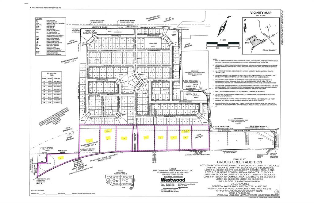 This commercial lot has double frontage on Loop 567 as well as Camp Crucis Ct. and is part of a recently platted Subdivision known as Crucis Creek Addition.  There are 305 SINGLE FAMILY LOTS platted immediately behind this property WHICH IS AVAILABLE AS WELL.  This location is grandfathered for City water and sewer.