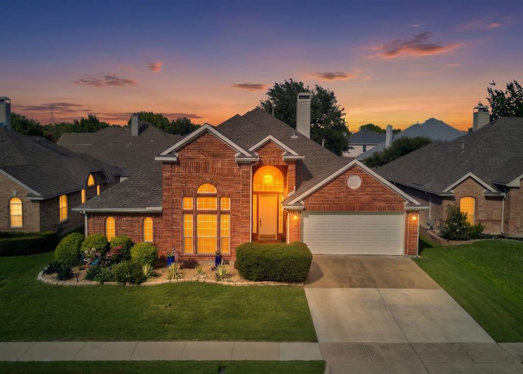 Welcome Home to this stunning 4-bedroom property conveniently located in South Arlington and within walking distance to Tarrant County College! You will immediately be impressed with the gorgeous curb appeal and beautiful neighborhood. Once inside you will be wowed by the soaring ceilings and abundance of windows letting in the natural light. The open concept floor plan features a massive living room with a cozy gas fireplace. An amazing flex space is just behind the living area and would make a great office or playroom. An updated and oversized kitchen opens up to the living area and includes a large granite serving bar. The chef's kitchen has an island, stainless steel appliances and tons of built-in cabinets. The attached breakfast room features a wall of windows overlooking the private backyard. The primary bedroom is split from the secondary bedrooms to give privacy and is large enough to have a sitting area as well. A spa-like vibe is showcased in the primary bathroom with a jetted tub, designer tile shower, dual sinks, an abundance of counter space, and a custom closet system. Added bonus: the laundry room can be accessed from the primary bedroom closet! All the secondary bedrooms are located on the opposite side of the home and are very generous in size. The secondary bathroom includes a beautiful tiled shower with a glass door. Outside spaces are just as impressive with lush landscaping and an incredible covered patio in the backyard. There is also plenty of space in the grassy backyard to add a pool, but that's not even necessary as there is a private pool just down the street for the neighborhood residents. Additionally, there's a neighborhood picnic cabana, playground and sports court for residents to enjoy. This is the perfect home, inside and outside. Don't miss your chance to be the next lucky owners of this stunning property!