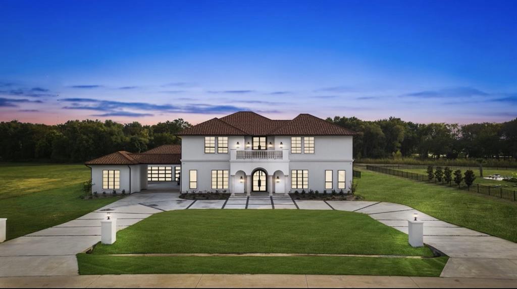 Introducing a truly exquisite residence that epitomizes luxury living. Situated on an interior 2.4 acre private creek lot in prestigious Lovejoy ISD, your guests receive a warm Texas welcome as they park on the oversized circle drive. Capturing the essence of transitional Mediterranean architecture, this custom new home embodies the perfect fusion of timeless elegance and contemporary comfort. As you step into this masterpiece by Toscana DFW Home Builders, an abundance of natural light floods the breathtaking interior with 24 foot high ceilings, oversized windows & iron doors that seamlessly connect the indoor-outdoor spaces. A stylish, private study offers a tranquil haven for work or contemplation just off the foyer. This thoughtfully designed floor plan features 3 bedrooms downstairs and 3 additional up plus a media and game room with a wet bar, built in ice maker and beverage cooler. The primary suite is anchored by a romantic 60“ fireplace and boasts a sublime bathroom complete with Italian tile, a beautiful freestanding tub, a 17’ x 9' shower with LED lights, large rain shower, and body sprays, and a smart bidet. The custom closet includes corner rotating display shelves, backlit purse display, and lit jewelry cabinet + a secondary closet in the bedroom. The large outdoor living area beckons you to relax amidst the soothing sounds of the 20’ x 40’ pool, creating an oasis for outdoor living & entertaining. Enjoy the peace and serenity of a residential retreat, while being minutes away from renowned schools, upscale shopping and gourmet dining. A full list of features is available upon request.