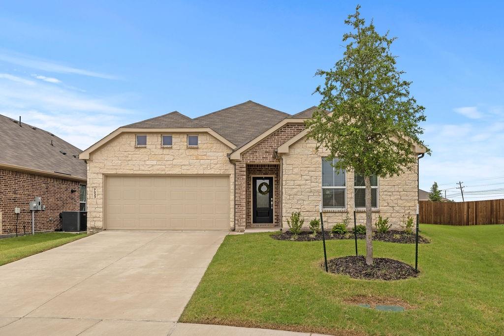 Like new and move-in ready, this beautifully maintained home offers the opportunity to be only its second owner. Built in 2024, it features 4 bedrooms, 2 bathrooms, plus a versatile bonus room that's perfect for a home office, playroom, or flex space. The spacious kitchen is designed for both everyday living and entertaining, with a large center island, abundant cabinet storage, and an open layout that flows into the living area. At the back of the home, the bright living room is filled with natural light and opens directly to the covered back porch and an oversized, fully fenced backyard—ideal for relaxing, entertaining, or giving kids and pets plenty of room to play. Situated on a generous 0.26-acre lot, this home offers more outdoor space than many homes in newer developments. The neighborhood features great community amenities, including a swimming pool and a
playground, providing fun and convenience for the whole family.
