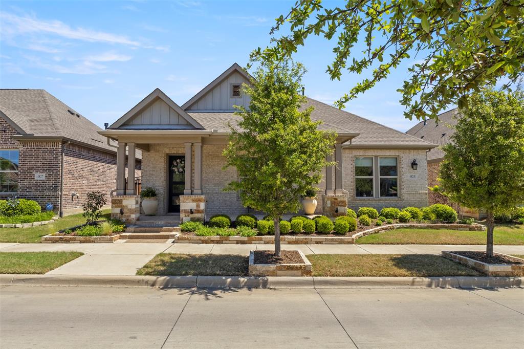 Welcome to 4825 Beaver Creek Drive—an elegant, highly upgraded retreat in Arlington’s premier 55+ active adult community, Viridian Elements. Built in 2020 and offering just over 2,500 sqft, this 2-bedroom + office, 2 bath home is designed for comfort, style, and easy living. The open-concept layout is filled with natural light and features a designer kitchen with custom white and grey cabinetry, a large island, and a wet bar with wine fridge and sink..perfect for entertaining. A 12-ft custom sliding glass door leads to your expanded covered patio, larger than the standard builder option, complete with stained stone flooring in an elegant design. Enjoy low-maintenance turf, a built-in outdoor kitchen, a custom gas fire pit, and professionally landscaped flower beds with stone borders running along the entire backyard fence. The spacious primary suite overlooks this tranquil oasis and includes a spa-like bath with a super shower and beach-entry design. Additional highlights include a Sonos speaker system throughout, custom stonework on the front porch and columns, and a welcoming front sitting area. This home is loaded with thoughtful upgrades and sits in one of DFW’s most sought-after 55+ communities with trails, pools, pickleball, events, and more. Discover the lifestyle you’ve been waiting for at 4825 Beaver Creek Drive.