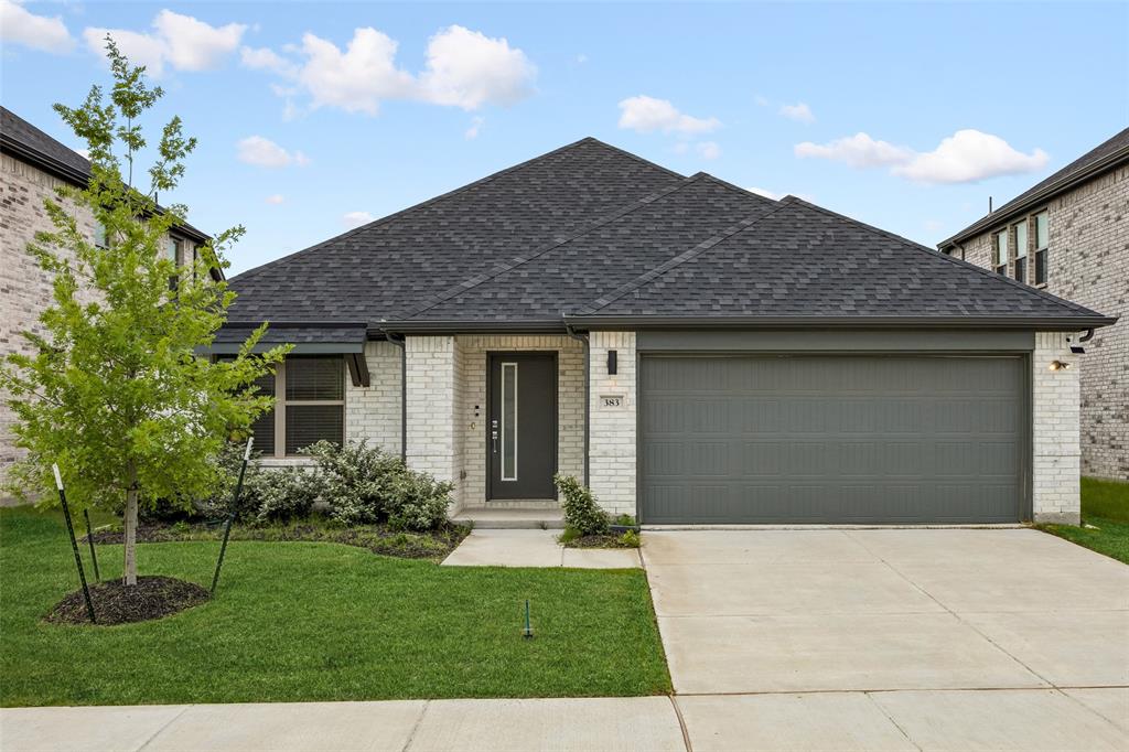 Discover effortless living in this beautifully maintained one-story home located in the desirable Lakepointe community! Offering an ideal blend of comfort, style, and convenience, this move-in ready gem is perfectly positioned near schools, shopping, restaurants, entertainment, and major highways. From the moment you arrive, the sleek contemporary exterior and inviting curb appeal make a lasting impression. Inside, the thoughtfully designed open floorplan creates a bright and welcoming atmosphere with an expansive living and dining area that seamlessly flows into the kitchen—perfect for entertaining or everyday living. The chef-inspired kitchen features a large center island with breakfast bar seating, stylish dove gray cabinetry, pantry, and generous prep and storage space. Tucked privately at the rear of the home, the spacious primary suite serves as a peaceful retreat complete with abundant natural light, a spa-like ensuite bath with dual vanities, oversized walk-in shower, and a large walk-in closet. Step outside to enjoy the covered patio and private fenced backyard ideal for relaxing or outdoor gatherings. Additional highlights include a 2-car garage and ample storage throughout. Furniture is negotiable. A wonderful opportunity to own a stylish, low-maintenance home in an exceptional location!  Seller also owns another home on the same street currently for sale at 361 Silver Springs Ln, MLS #21275777.