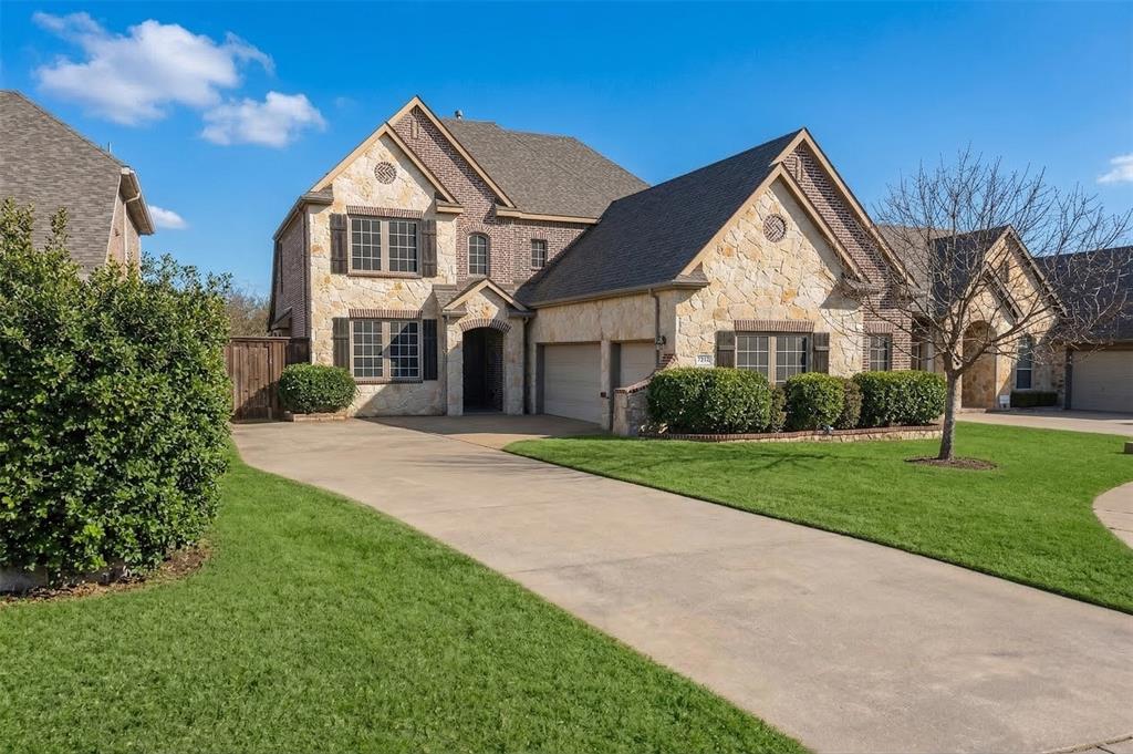 Welcome to this beautifully designed David Weekley home featuring 5 spacious bedrooms and 3.5 bathrooms. The inviting interior offers multiple flexible living areas, soft lighting, solar screens for energy efficiency, and a stunning stone fireplace. Enjoy a dedicated media room with theater equipment and a wet bar—perfect for entertaining or relaxing. The backyard is a true retreat with a custom Hobert pool featuring a tanning ledge, seating, water features, lighting, and fountain, plus an outdoor kitchen overlooking the pool and greenbelt. Located on a cul-de-sac in the Woodbridge golf course community with access to pools, parks, and trails. Convenient to shopping, dining, highways, the upcoming HEB, and highly rated WISD schools.
