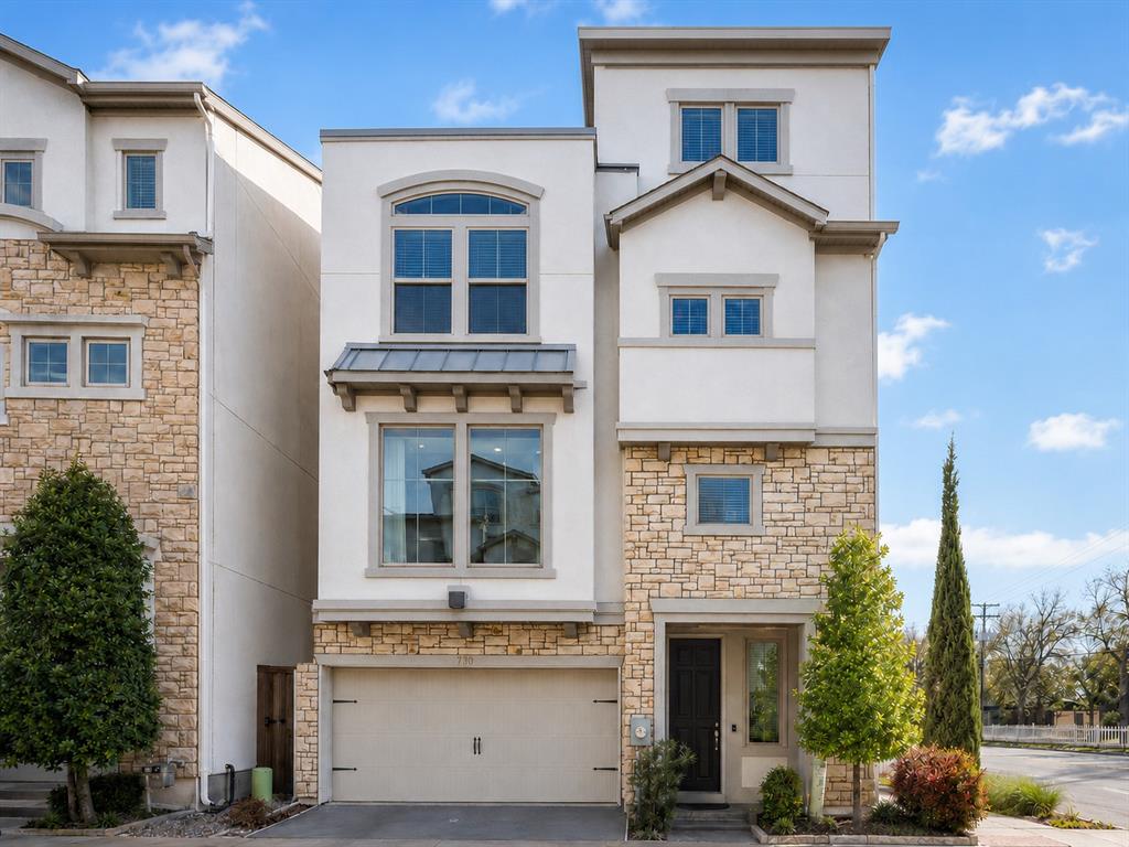 Discover your Dallas dream home with this 4 story detached end unit townhome in the highly sought-after Bryan Place neighborhood, offering refined urban living, exceptional natural light, and true lock and leave convenience. Perfectly turnkey and thoughtfully designed, this residence combines luxury living with everyday functionality, featuring an expansive open-concept layout ideal relaxation and effortless entertaining. This home offers 3 functional ensuite bedrooms, each with its own private bath and walk-in closet, providing ideal privacy for guests, family, or work from home flexibility, along with the added convenience of a bathroom on every floor. At the center of the home is the beautifully appointed chef’s kitchen, complete with sleek white cabinetry, quartz countertops, stainless steel appliances, gas cooktop, oversized center island with seating, and abundant storage. The kitchen seamlessly opens to the main living and dining spaces for easy everyday living and event hosting. The third floor primary suite serves as a luxurious private retreat, featuring dual vanities, an oversized walk in shower, and impressive closet space designed to meet every storage need. An additional bedroom on this level offers versatility as a nursery, office, or guest suite, while the first floor ensuite bedroom enjoys direct access to the private rear yard, perfect for pet owners or visitors seeking privacy. The crown jewel of the home is the spectacular fourth floor game room, complete with full sliding glass doors opening up to the expansive rooftop patio. Sit back and unwind with breathtaking sunset views over the Dallas skyline. Situated just moments from Exall Park, dining, entertainment, and major highway access, with optional access to the Bryan Place community pool and clubhouse, this exceptional home offers the perfect blend of luxury, location, and lifestyle in one of Dallas’s most desirable neighborhoods.