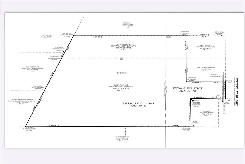 Fantastic 16.716 acres with additional lots for total of 20+- acres in the sought-after  Godley ISD and near Chisholm Trail. This 20+- acres has endless possibilities from development to ranch living. Listing price reflects price for all 20+- acres. Electric and water available.
Property includes a small 1144 sqft framed home. Also, has large metal storage structure located on right side of property. Survey Plats available.