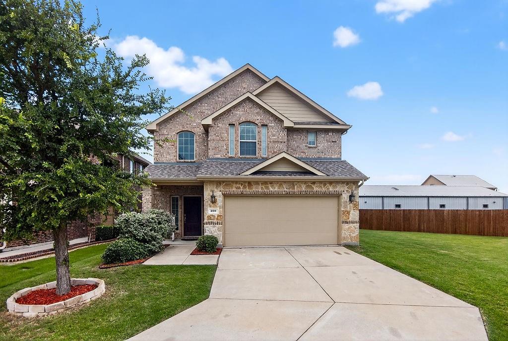 This charming and move-in-ready 3-bedroom, 2-half-bath, and 2-car garage with large driveway. Perfectly situated on the border of Frisco and Prosper, location provides many shopping, restuarants and entertainment and just 3 minutes away Adriatic Village. Located within the highly acclaimed McKinney-Prosper ISD, this property provides access to some of the top-rated schools in the area. Experience the perfect blend of convenience and community in a sought-after location.  This home features an open-concept layout perfect for comfortable living and entertaining. The main level boasts engineered wood flooring, while the upstairs has been refreshed with brand-new plush carpeting. With all bedrooms thoughtfully located on the upper level, this layout is ideal for families with different schedules, creating a peaceful sanctuary entirely dedicated to rest and privacy. This vertical separation ensures a quieter sleeping environment, allowing night owls or early risers to cook or entertain downstairs without disturbing those resting above, while giving parents of young children the peace of mind of being on the same floor. A standout feature upstairs is the transformed hallway walk-in closet—currently a “mom’s paradise” makeup and accessory room, but easily converted back into a spacious storage closet. The spacious primary suite includes a private en-suite bathroom and generous closet space. Two additional bedrooms share a convenient Jack-and-Jill bathroom—ideal for families or guests. Throughout the home, you’ll find thoughtful upgrades and an abundance of storage, including large closets in every room. Step outside to enjoy the spacious Backyard features over Juniper giant trees that will grow 30 ft. for privacy, complete with a covered patio—perfect for outdoor dining or just relaxing. With a gas line for a direct BBQ hook-up. This home blends style, functionality, and space, making it an excellent opportunity for buyers seeking comfort with modern touches.