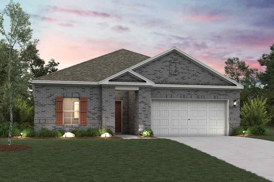 Embrace modern living in the Sutherland floor plan! This attractive plan begins with a foyer that leads past two roomy bedrooms flanking a bath. The hallway continues, opening up into a sunny, airy space centered around an inviting great room. A few steps away, a kitchen with a wraparound counter, walk-in pantry, and center island flows into a charming dining area, complete with access to the covered patio. The serene primary suite is adjacent, showcasing a large walk-in closet and a private bath with dual sinks and a walk-in shower. Enjoy comfort and convenience with the Sutherland plan! Conveniently located near I-45, Ferris offers a short drive to economic, entertainment and cultural hubs across the Dallas-Fort Worth metro area—plus local attractions, such as restaurants, shops, and year-round community events. You’ll love a charming small-town atmosphere that's only 20 miles from urban amenities in downtown Dallas! Est. July completion!