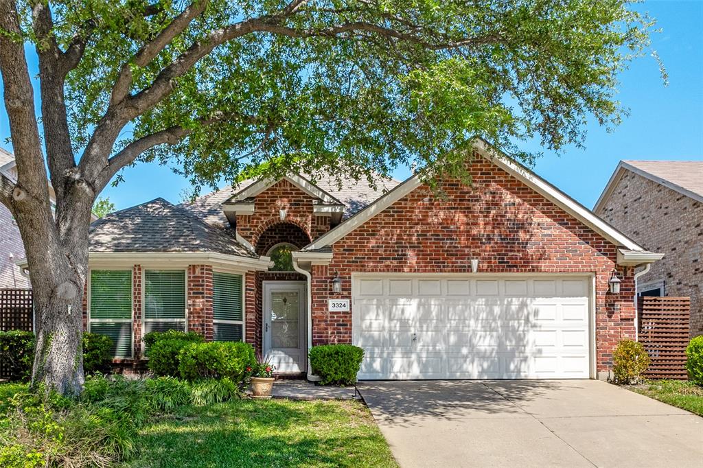 Welcome to 3324 Woodberry Lane in McKinney! Featuring brand-new Low-E glass windows (2025), fresh interior paint, and new carpet in the bedrooms and living area, this beautifully updated home is move-in ready and located in a highly sought-after established neighborhood known for its quiet streets and excellent schools.

Designed for both comfort and functionality, the home offers a desirable split-bedroom layout for added privacy, along with a dedicated study and formal dining room—perfect for working from home, entertaining, or everyday living. With three bedrooms and two full baths, the floor plan provides a comfortable flow throughout.

The main living areas showcase beautiful wood flooring, while the bathrooms feature durable tile finishes. The kitchen is equipped with stainless steel appliances, 42-inch cabinets, and abundant storage, opening seamlessly to the spacious living room. A striking stone fireplace with a gas starter serves as a warm and inviting focal point.

Step outside to a large backyard designed for relaxation and enjoyment, complete with a pergola and a spacious storage building. A full sprinkler system in both the front and back yards helps keep the landscaping lush with minimal maintenance.

Combining valuable recent updates, a thoughtful layout, and an exceptional location, this well-maintained home presents a fantastic opportunity in the heart of McKinney.