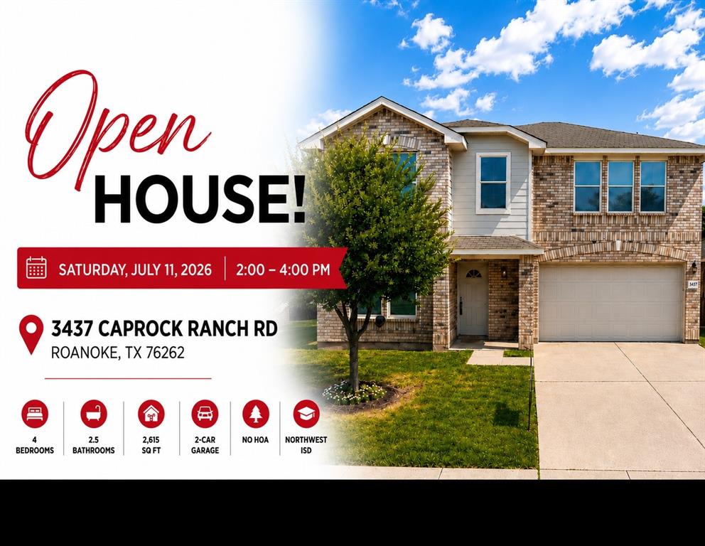 Beautifully updated 4-bedroom, 2.5-bath home located in highly sought-after Northwest ISD with easy access to Hwy 35W, 170, and 114! Conveniently located near schools, shopping, dining, and city parks, and within walking distance to J. Lyndal Hughes Elementary. This light-filled home features fresh interior and exterior paint, updated flooring, new kitchen cabinetry, quartz countertops, updated bathrooms, new appliances, and popcorn ceiling removal. Neutral tones and abundant natural light create a warm and inviting space ready for your personal style.  The open-concept layout seamlessly connects the kitchen, dining, and living areas, making it perfect for entertaining family and friends. The bright kitchen offers ample cabinet storage, generous counter space, and a breakfast bar for casual dining.  The spacious primary suite features a large ensuite bath, while the upstairs game room provides the perfect flex space for movie nights, a playroom, or home office. Enjoy the large private backyard with open patio, ideal for relaxing or outdoor gatherings.  No HOA. Move-in ready and a must see!