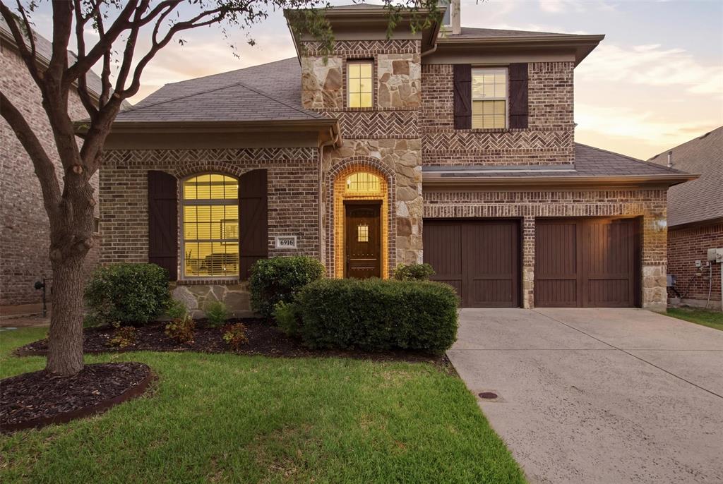 Brand new roof installed July 2026. Built with high-quality construction and thoughtfully upgraded, this home offers 4 bedrooms, 3.5 bathrooms, a designated office, game room, and media room. See the floor plans in the photos. High ceilings throughout create an open, spacious feel, while real oak hardwood floors—not engineered wood—add warmth and character. If you're looking for a home that's truly move-in ready, this is it. Located on a beautiful tree-lined street in the highly sought-after Stone Hollow neighborhood, you'll enjoy mature trees, a community pool, park, playground, fishing pond, and Comstock Elementary in Frisco ISD just at the end of the street. One of the standout features is the incredible covered back patio, stretching nearly 24 feet long, a major builder upgrade that creates an outstanding outdoor living space. The kitchen features a gas cooktop that vents to the exterior. The open concept living area is highlighted by a stone fireplace with gas logs, adding a sense of warmth and character. The oversized primary shower, walk-in closets, and unique third vanity in the primary bathroom provide both luxury and practical everyday convenience by helping keep the main sink area free of clutter. Brand-new carpet in the primary bedroom, multiple new light fixtures, and ceiling fans in nearly every room complete the interior. Outside, you'll appreciate the brand-new roof and distinctive cedar garage doors that add to the home's curb appeal. Homes that combine this level of care, quality, location, and upgrades don't come along often. Come see what makes this one one of the best opportunities in Stone Hollow today.