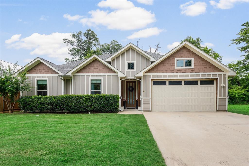 Welcome home to this fabulous 3-bedroom, 2-bath, single story home situated in a quiet, established neighborhood just minutes from all the vibrant shops & restaurants in Historic Downtown McKinney & around the corner from all the fun events at Tupps Brewery! This home features an open-concept living area with corner gas fireplace, a stylish kitchen with a large granite island, stainless steel appliances with gas cooking & extensive cabinet storage space.  All bedrooms are of nice size with the primary featuring granite double vanities, walk in rain shower, great closet space plus an add'l linen closet.  You'll love the flexibility of using one of the secondary bedrooms as an office-guest room, as desired, with the gorgeous custom Murphy-bed built-in.  Outdoor entertaining is a delight on the recent 23x16 extended patio with a covered arbor & separate dining space, a nice sized private yard area with sprinklers & extra storage.  This home truly has it all- very energy-efficient & in a great walkable-strollable location!