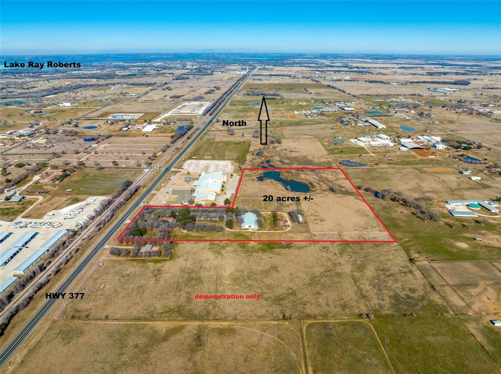 Discover Your Prime Texas Homestead & Development Opportunity!

Nestled in the coveted Aubrey ETJ, in the heart of Horse Country USA, lies an exceptional 20-acre property boasting 394 feet of valuable frontage on Highway 377, perfectly positioned between the thriving towns of Pilot Point and Aubrey, TX. Within 2 miles of future Outer Loop alignment alternatives & close to major housing developments on Hwy 377 in Aubrey. 

Imagine the possibilities! With the anticipated expansion of Highway 377 into a major 6-lane thoroughfare, this strategically located land offers boundless potential for:

World-Class Equine Programs: Capitalize on the existing infrastructure, including a well-appointed 12-stall mare barn and a covered arena, to create a premier equestrian facility.
Multifamily Developers: Seize the opportunity to develop much-needed housing in a rapidly growing area with enhanced future accessibility.
Industrial Developers: Leverage the significant highway frontage and accessibility for commercial or light industrial ventures.
Beyond its development potential, this property offers an idyllic lifestyle. The stunning home features a stylish, open floor plan with a gourmet chef's kitchen and stainless steel appliances—perfect for entertaining family and friends. Step outside and immerse yourself in nature's beauty, with 40-year-old mature trees lining the private drive and a sustainable pond creating a tranquil oasis.

Enjoy an exceptional quality of life with direct frontage on the future 6-lane Highway 377 and convenient access to:

The recreational paradise of Ray Roberts Lake State Park.
Major transportation arteries, including I-35 and the Dallas North Tollway (DNT), connect you to the wider Dallas-Fort Worth Metroplex.
From pursuing workshop hobbies to savoring tranquil sunsets and exploring nature trails, this property offers a vibrant blend of luxury and peace. 

Developers, this perfectly located property on Highway 377 is a must-see!