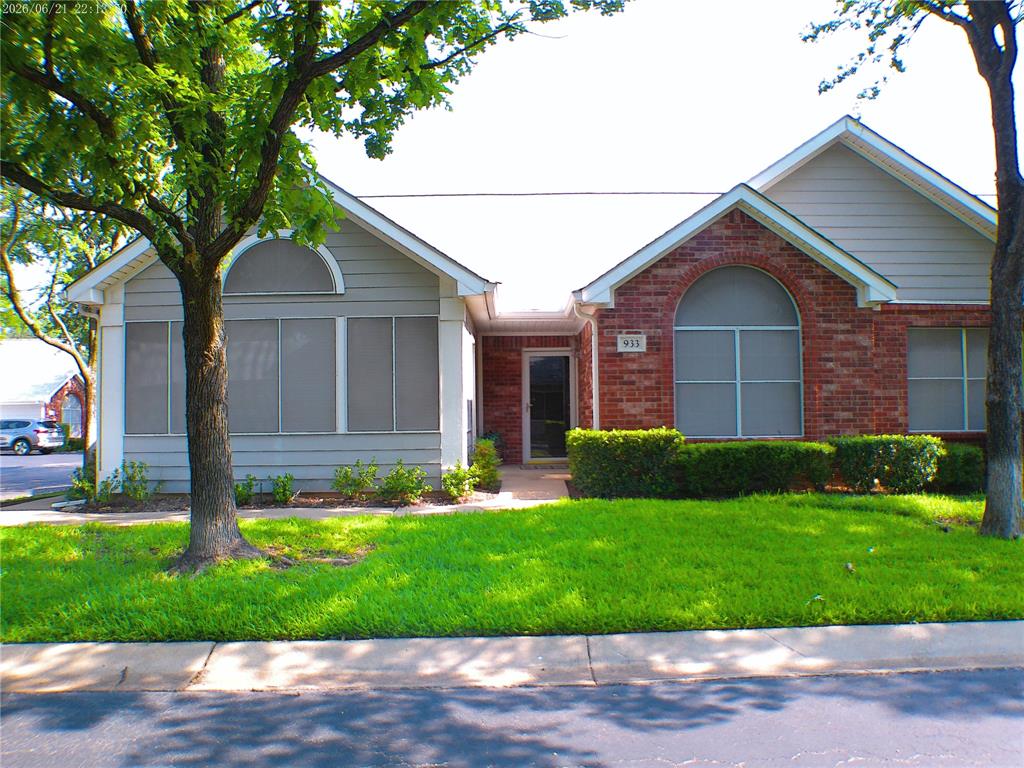 This beautiful, home is nestled in a gated community near Arlington's entertainment district features a thoughtfully designed split floorplan with 3 bedrooms and 2 spacious full baths, one with a walk in sit down shower combo. The main living room features a gas fireplace set in a spacious living area. Enjoy your coffee and good book in your totally enclosed, climate controlled sunroom. Pebblebrook offers a natural pond and protected wildlife preserve for nature watching right here in the city. Situated in a secure gated community and located near essential amenities and entertainment, this property offers an excellent blend of tranquility, convenience, and lifestyle. HOA includes Cable TV (150+ channels), Water, Trash services, exterior insurance and yard care. (buyer only needs supplemental coverage) Bring your golf cart to commute to your neighbors or the club house for the many various activities offered monthly and weekly.