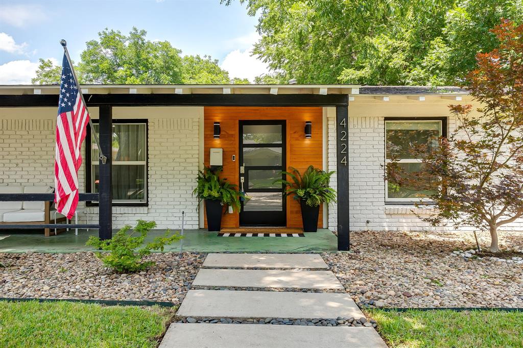 Modern style meets timeless charm in this beautifully updated single-story home in Foster Park, zoned to the highly rated Overton Park Elementary which ranks in the top 1% of public elementary schools in Texas. Inside, you'll find spacious living and dining areas with rich hardwood floors, neutral tones, recessed lighting and an effortless flow ideal for entertaining. The updated kitchen features granite countertops, stainless steel appliances and a breakfast bar that opens seamlessly to the main living spaces. Filled with natural light, the oversized primary suite includes dual closets, and an ensuite bath complete with dual vanities, a soaking tub and separate shower. The 3 additional bedrooms provide flexibility for family, guests, or a home office, complemented by two full bathrooms and a conveniently located laundry room. Step outside to your private backyard featuring a covered pavilion, mature landscaping, a fenced garden area and plenty of green space for relaxing or entertaining. The oversized front yard and established trees creates incredible curb appeal and a peaceful setting. Conveniently located just minutes from school, shopping, dining, TCU and I-20, this move-in ready home combines modern updates and functional living spaces to create an exceptional opportunity to be in one of Fort Worth's most desirable neighborhoods.