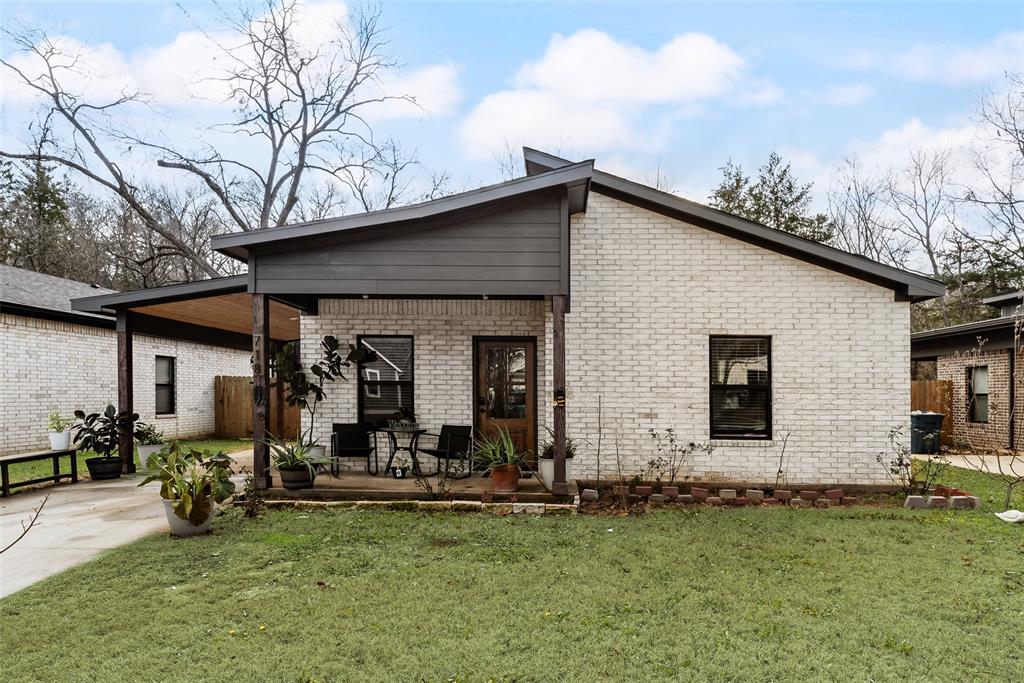 Welcome to this beautifully maintained 3-bedroom, 2-bath home in Denison, TX, offering 1,200 square feet of modern, low-maintenance living. Built just two years ago, this home blends contemporary finishes with everyday comfort.  Step inside to an open, light-filled layout featuring stained concrete floors, granite countertops, white cabinetry, and stainless steel appliances—a clean, modern aesthetic that’s both stylish and durable. The kitchen flows seamlessly into the living area, perfect for entertaining or relaxing at home.  Enjoy your morning coffee on the covered front porch or unwind in the evening on the covered back patio, overlooking a private backyard shaded by mature trees—ideal for pets, play, or quiet outdoor living.  With its newer construction, thoughtful upgrades, and peaceful outdoor space, this move-in-ready home offers comfort, efficiency, and timeless appeal in a growing Denison community.