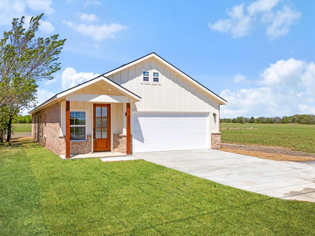 Welcome to 5501 FM 879 in Garrett, Texas, located in the Garrett Seven subdivision. This new construction home offers 4 bedrooms, 2 bathrooms, and approximately 1,650 sqft of thoughtfully designed living space. The open-concept layout features modern finishes, abundant natural light, and a functional flow perfect for everyday living and entertaining. Complete with an attached garage, this home combines comfort and convenience with contemporary style. Seller is offering a $5,000 credit with a full-price offer, providing added flexibility for buyers. Ideally situated with easy access to nearby cities, shopping, and dining.