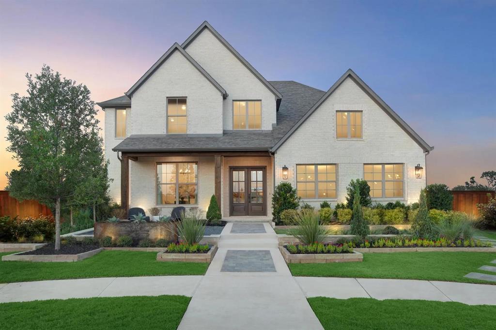 MLS# 21291652 - Built by Drees Custom Homes - Oct 2026 completion! ~ Traditional 5-bedroom, 5-bath plus 2 powder rooms, single family residence under construction in Trinity Falls 60. Estimated completion 10-29-2026. 4,097 sq ft with five primary bedrooms, three living areas, one dining area and a cook-friendly eat-in kitchen with pantry. Interior features include open floorplan, walk-in closets, cable availability and a gas-log fireplace. Three-car garage, slab foundation, shingle roof. Exterior: covered patio-porch, rain gutters, sprinkler system, large landscaped backyard on an interior lot. McKinney ISD (Frazier, Johnson, McKinney North). Central heat-air. Lovely glassed in winebar off family. Luxurious Primary bath with large shower with seat. tons of cabinets and freestanding tub. Beautiful curved staircase in rotunda.  Two story family, rotunda and entry with double door entry for a dramatic effect.  Spacious covered outdoor patio.