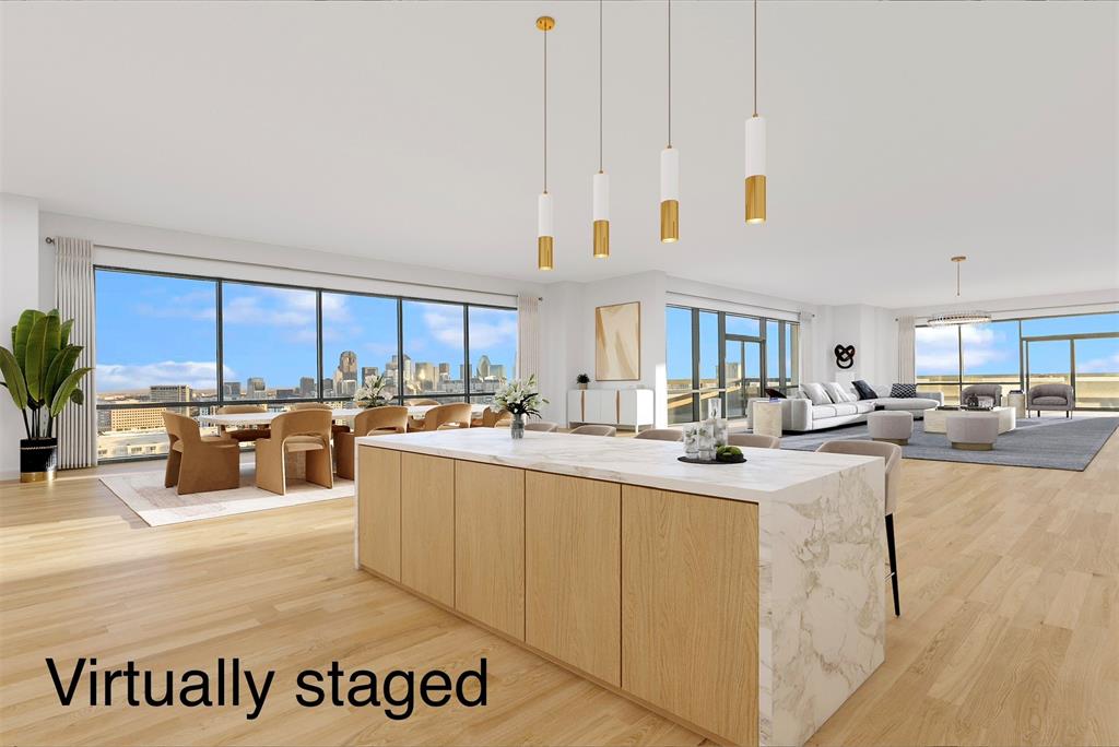 Perched on the top floor of Tower 3, Penthouse 1701 is a rare three story penthouse shell offering approx. 5,126 sq ft and over 2,000 sq ft of outdoor space across five private terraces with breathtaking Downtown Dallas skyline views. Designed as a blank canvas, this residence allows the buyer to create a fully customized luxury home. Centrum Residences features 24 hour concierge, fitness center, gated garage parking, expansive owner deck, landscaped courtyard, and five on site restaurants in the heart of Uptown and Oak Lawn.