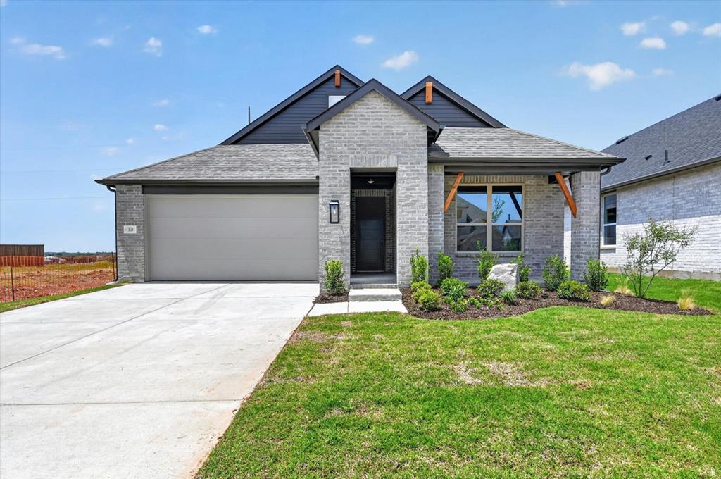Highland Home backing to Green Space! This single story plan includes 3 bedrooms, 2 baths, and a 2 car garage. Features include vaulted ceilings, 8' interior doors, large dramatic windows, and a linear fireplace! Upgraded features to include luxury vinyl floors, quartz kitchen countertops, and upgraded tile throughout! This Picasso is located backing to a green space with hike and bike trails! A great offering in Sherman's Master Planned Development at Heritage Ranch!