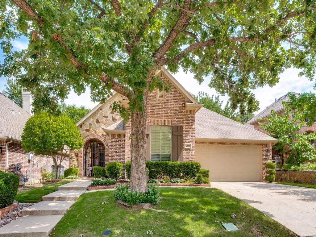 Charming one-story home in Stonebridge Ranch with a stone exterior and a gated, covered brick courtyard entry. Just inside, the home offers a spacious dining room and a private study with glass-inset French doors. The split-bedroom layout provides comfortable separation, while the main living area offers an open flow between the kitchen and family room, highlighted by a brick fireplace and a wall of windows overlooking the backyard.

The kitchen features granite countertops, stainless steel appliances, and recent appliance updates including a dishwasher in 2024, microwave in 2025, and oven in 2026. Energy-efficient features include a radiant barrier, tankless water heater, and one air conditioning unit replaced in 2019. Outdoor living includes a flagstone-covered patio, and the garage is finished with epoxy floors.

This home has been impeccably maintained with regularly scheduled HVAC and pest service. Enjoy all that Stonebridge Ranch has to offer, including tennis, pickleball, the Beach Club, swimming pools, scenic walking trails, and community amenities throughout the neighborhood.