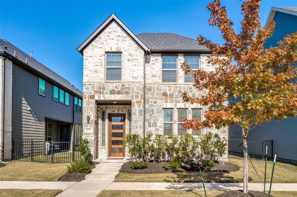 Welcome to 4120 Curtiss Drive, ideally located in the heart of Frisco and zoned to the highly sought-after Vaughn Elementary and well-rated Wakeland High School. This thoughtfully designed home offers a versatile layout, modern finishes, and access to one of the city’s most exciting growth corridors.
The open-concept main living area is filled with natural light and anchored by a chef’s kitchen featuring quartz countertops, a gas range, ample cabinetry, and a large island—perfect for entertaining and everyday living. Soaring ceilings enhance the sense of space and flow.
A full bedroom and bathroom on the first floor provide flexibility for guests, multigenerational living, or a private office. Upstairs, the oversized primary suite offers a true retreat with room for a sitting area or workspace. A secondary flex space adds even more versatility, ideal for a game room, media room, or additional living area. Enjoy outdoor living with a covered patio overlooking a fully turfed yard—designed for low maintenance and year-round enjoyment. Beyond the home, the location is a standout. Conveniently situated near H-E-B, dining, and Frisco’s expanding mixed-use developments, you’re surrounded by everyday convenience with strong future upside. Just minutes away, the highly anticipated Grand Park is breaking ground—bringing approximately 1,000 acres of green space, trails, water features, and entertainment areas that will redefine outdoor living in Frisco.
Combining modern design, functional space, and proximity to major future developments, this home offers both immediate comfort and long-term value.