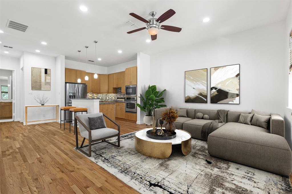 Welcome to this beautifully refreshed three-story condo in the heart of Uptown Dallas. This move-in-ready home features new paint throughout, brand-new carpet, and a new built-in microwave, offering a clean and modern feel from the moment you step inside. Enjoy multiple levels of living space that provide both comfort and flexibility—perfect for entertaining, working from home, or relaxing in style. The open-concept layout features durable LVP flooring throughout the main living areas, complemented by sleek stainless steel appliances, a spacious kitchen island, and plenty of room for entertaining. Retreat to cozy, carpeted bedrooms, including a generous primary suite with a walk-in closet and a luxurious en-suite bath complete with dual vanities, a jetted soaking tub, and a separate walk-in shower. Step outside onto your brand-new private rooftop deck, an ideal spot for morning coffee or evening unwinding with stunning views. Located in one of Dallas’s most vibrant neighborhoods, you’ll be just moments away from premier dining, shopping, and entertainment, all while enjoying the privacy and convenience of condo living. This is Uptown living at its best—updated, stylish, and ready for you to call home.