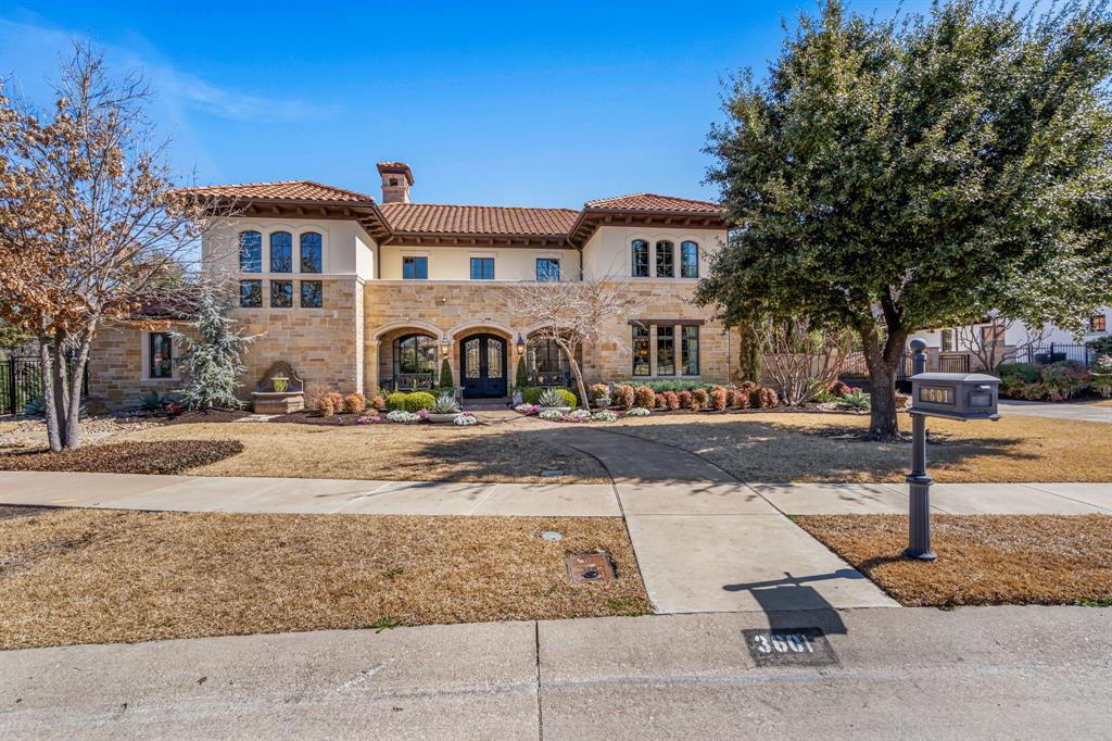 Nestled on a coveted corner lot in the prestigious Riverhills neighborhood, this stunning custom home, built in 2015 by Morrison Group, offers a seamless blend of luxury and craftsmanship. The exterior stonework, adorned with fossils from the owner's ranch, sets the stage for a residence rich in detail and character. Inside, a grand foyer welcomes you into the soaring two-story living room, where a floor-to-ceiling stone fireplace, built-ins, and wood beam trusses create a warm and inviting ambiance. The open-concept kitchen is a chef’s dream, featuring a striking granite island with seating, a built-in cabinet-faced double refrigerator-freezer, double ovens, a walk-in pantry, and a casual dining area. A well-appointed wet bar, complete with a wine fridge and ice maker, seamlessly connects the kitchen to the formal dining room—perfect for effortless entertaining. The first-floor primary suite is a private sanctuary, offering a sitting area with a fireplace, patio access, and a spa-like bath with a polished granite soaking tub, separate shower, and custom walk-in closet. A separate guest suite, dedicated office with custom built-ins, half bath, and spacious utility room complete the main level. An elegant curved staircase leads to an open living area that overlooks the main floor, along with two ensuite bedrooms and a versatile game room or second living area, complete with a wet bar. Designed for both relaxation and entertainment, the backyard is a true retreat. Enjoy al fresco dining in the outdoor living and cooking space with a built-in grill, unwind by the sparkling pool and attached spa, or gather around the poolside cabana with a fireplace. A private putting green and gated drive leading to a four-car garage add the finishing touches to this remarkable estate. Refined architectural elements—including exposed wood beams, hand-scraped oak floors, hand-carved moldings, elegant wallpaper, and exquisite chandeliers—enhance the home’s timeless elegance.