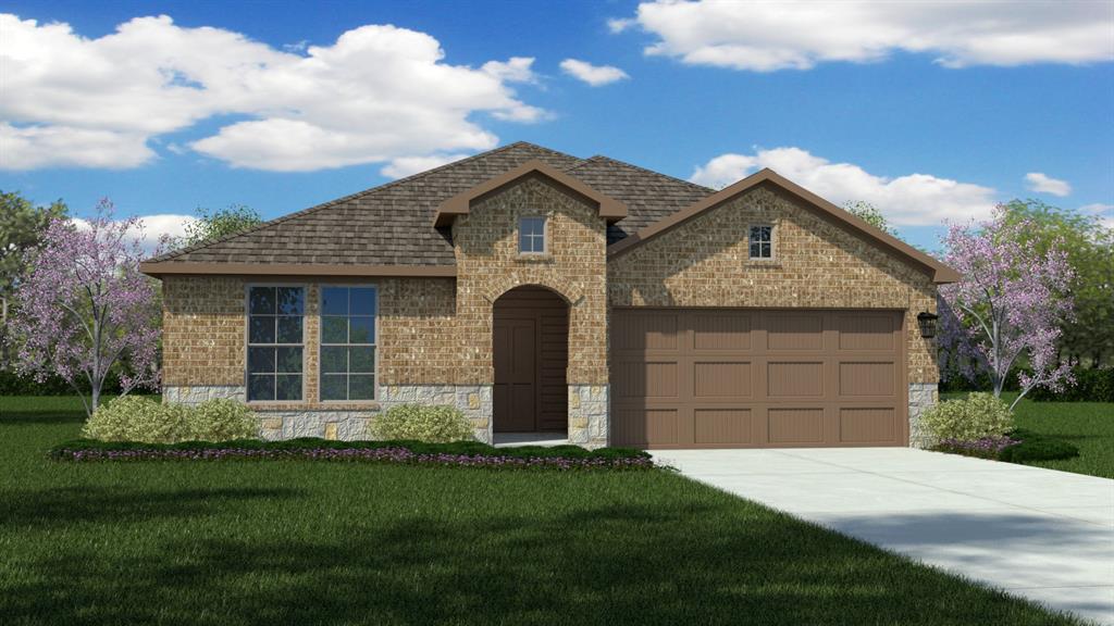 Beautiful new D.R. Horton home in the Terra Trace community located in South Fort Worth and Crowley ISD! This single-story Kennedy floorplan Elevation B, with an estimated Summer completion, offers 4 bedrooms, 2.5 bathrooms, and a 2-car garage with an open-concept layout that connects the family room, dining area, and modern kitchen for everyday comfort and functionality. The kitchen features quartz countertops, 36” upper cabinets, stainless steel appliances, gas range, stainless steel drop-in sink, a large center island, and a walk-in pantry, creating a perfect space for cooking and entertaining. The private primary suite includes an en-suite bath with dual quartz vanities, an oversized shower, and a walk-in closet located off the bathroom. Quartz vanity tops are also included in the secondary bathrooms, while luxury vinyl plank flooring is installed throughout all main areas and wet zones for durability and style. Built with energy-efficient construction and equipped with America’s Smart Home Technology, this home also includes exterior features such as a covered back patio, full sod, sprinkler system, privacy fencing, and landscaping. Future amenities include resort style swimming pool and playgrounds. Easy access to Chisholm Trail Pkwy, 820 and I-20 West, and close proximity to Shops, Dining, Fort Worth Stockyards and Zoo.