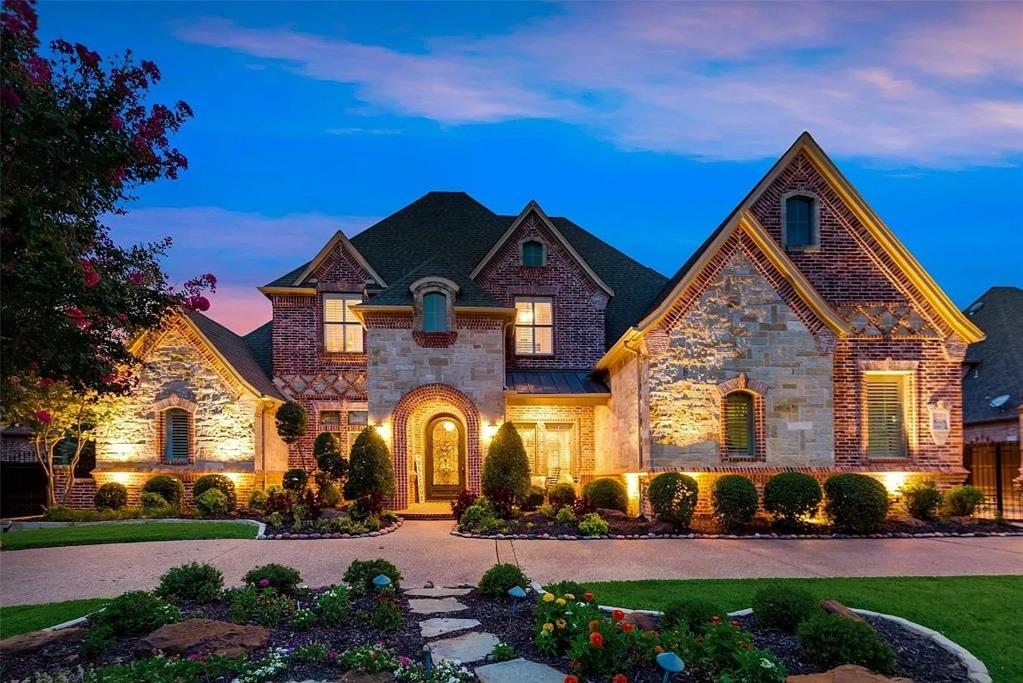This luxurious estate is nestled in a prestigious, gated community in Colleyville and is a true masterpiece of design and functionality. With a striking curb appeal, the property features lush landscaping, a circular drive, and a gated entry leading to a spacious split four-car side-entry garage. Inside, the executive study showcases coffered ceilings, plantation shutters, and impeccable finishes, setting the tone for elegance. Newly updated chef`s kitchen is a culinary heaven, equipped with double ovens, a pot filler, a six-burner gas cooktop, and a central island. The private master suite offers breathtaking backyard views, a custom closet system, and a spa-like bath adorned with custom cabinetry and granite counters. A second bedroom is conveniently located downstairs, while the upper level hosts three additional spacious bedrooms. Upstairs, the home is designed for entertainment and leisure, featuring a game room with a wet bar, a tiered-floor media room with built-ins, and an exercise. Biggest Heated pool in the community with automatic cleaning robot. Offering mutlisport court - Basketball and Pickleball.
The property features several recent upgrades, ensuring modern comfort and efficiency. The roof was replaced in 2024, and the air conditioning system updated in 2021. In 2023, a reverse osmosis system was installed, and the kitchen filtration system was enhanced. The pool pump was updated in 2024, adding to the property's appeal.