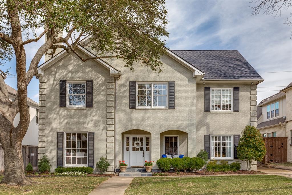 This timeless University Park home is the epitome of family living, blending traditional charm with modern updates. The open kitchen & family room, complete with a large island and top-of-the-line appliances, offer a welcoming space for gatherings and everyday living. The first floor primary bedroom and newly renovated en-suite bathroom provide a tranquil retreat. Upstairs, a large game room with doors provides a versatile space for entertainment, while three bedrooms and 2 full bathrooms offer comfort and privacy for the whole family. The Jack and Jill bathroom with private vanities for each room offers flexibility for sharing. The oversize laundry room serves as a functional hub, doubling as a secondary kitchen space with a refrigerator, sink, and ample storage. Nestled on a tree-lined street, the spacious front yard creates a warm and inviting atmosphere for neighbors and outdoor play. The private backyard offers a serene escape, with space for gathering around a fire pit.