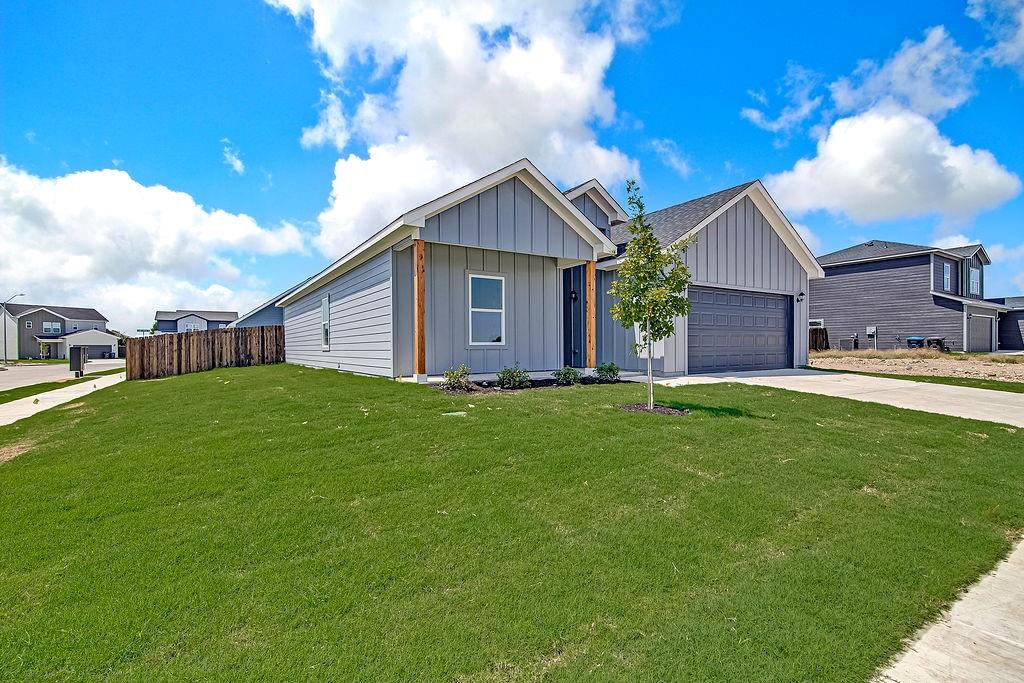 NEW CONSTRUCTION! Builder offering $10k towards closing costs!! Situated on a prime corner lot is this spacious and beautifully designed 4 bedroom, 2 bathroom home. This layout offers an open-concept living and dining area with plenty of natural light and sightlines that make the home feel bright, airy, and inviting.

The kitchen features granite countertops, stainless steel appliances, and ample cabinetry, creating a perfect setup for everyday cooking or hosting. The split-bedroom design gives the primary suite privacy, complete with a dual-sink vanity and a custom walk-in closet system. Three additional bedrooms offer flexibility for family, guests, or a home office.

Outside, the yard space and a wider sense of privacy. A fully fenced backyard with wood privacy fencing makes it move-in ready for pets, gatherings, or quiet evenings at home. Durable LVP flooring, carpeted bedrooms, and energy-efficient features round out this thoughtfully crafted home.

Located in the desirable Trails of Fossil Creek community in Northwest ISD with easy access to major highways, shopping, and dining, this home is the perfect blend of comfort, style, and convenience.

Navigate to 209 Lead Creek Dr, Fort Worth, TX. This drops you at the corner of Ruffin Dr & Lead Creek Dr. Turn onto Ruffin Dr (runs North & South) — property is located on the corner of Ruffin Dr & Marble Creek Dr.
