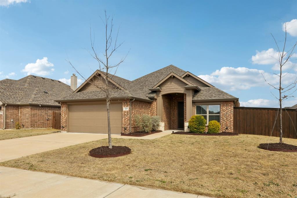 Beautifully maintained John Houston home in Buffalo Ridge featuring 4 bedrooms and an open-concept layout designed for comfortable living and entertaining. Luxury vinyl plank flooring flows through the main living areas, leading to a spacious kitchen with ceiling-height wood cabinetry, granite countertops, stainless appliances, built-in oven and microwave, large island with seating, and a walk-in pantry.

The light-filled dining area sits just off the kitchen, while the living room offers a cozy wood-burning fireplace with stacked stone surround. A split-bedroom layout provides privacy, with a spacious primary suite at the back of the home featuring dual vanities, soaking tub, separate shower, and large walk-in closet.

Additional highlights include vaulted ceilings, abundant windows, decorative lighting, a functional drop zone near the garage entry, and a laundry room with extra storage. Enjoy neighborhood amenities including a pool, playground, sidewalks, and walking trails, all with convenient access to Hwy 287 and Hwy 77.