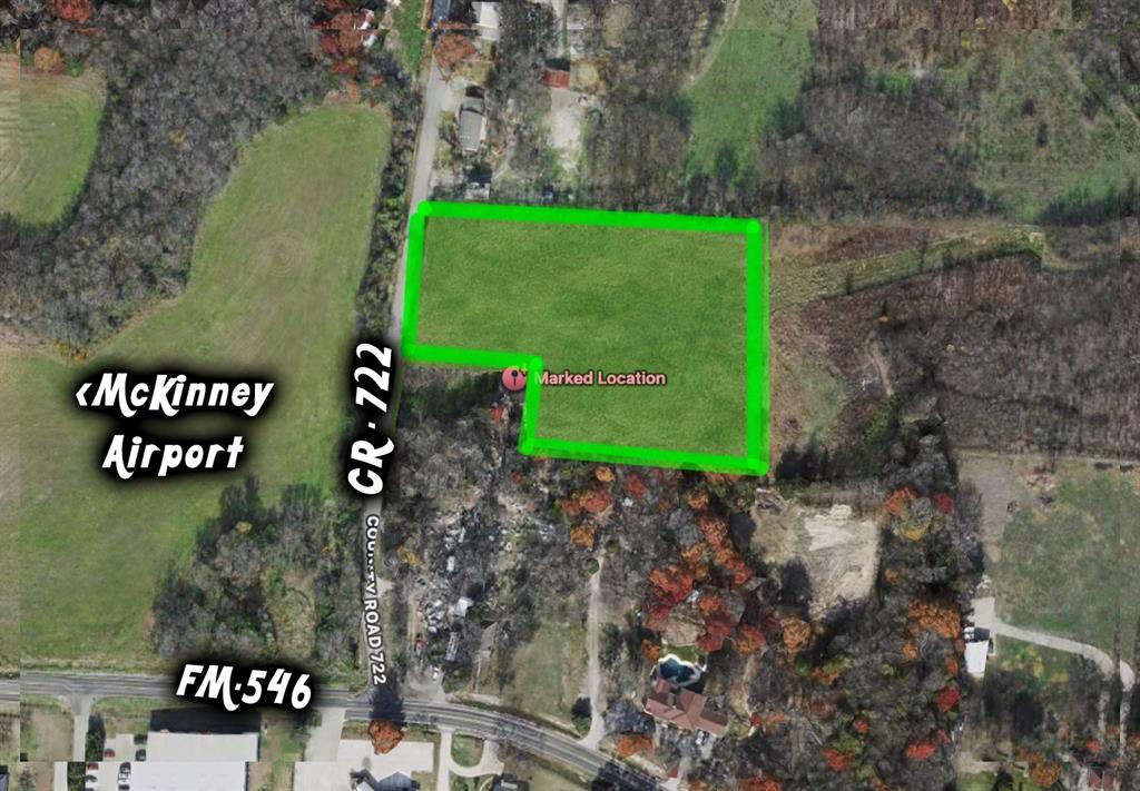 4.91 Acres Near McKinney National Airport – Commercial, Residential, or Mixed-Use Opportunity. Rare opportunity to own approximately 4.91 acres just a minute from the rapidly expanding McKinney National Airport area in fast-growing Collin County. Located outside city limits, this versatile property offers endless possibilities for commercial, residential, or mixed-use development. Nestled in a beautiful wooded setting, the land provides the perfect balance of privacy, natural scenery, and prime accessibility. Whether you're looking to build a dream home, business headquarters, warehouse-shop, investment property, or live-work concept, this property is ready for your vision. With major growth and airport expansion continuing throughout the area, this is an excellent opportunity to secure land in one of North Texas’ most sought-after development corridors. (Dallas News) Owner financing available. Property Highlights; Approx. 4.91 acres. Outside city limits. Commercial, residential, or mixed-use potential. Wooded lot with natural privacy. Near McKinney National Airport growth corridor. Easy access to major highways and surrounding cities. Ideal for dream home, business, shop, investment, or future development “Build your dream home, business, or both — all in one incredible location.”