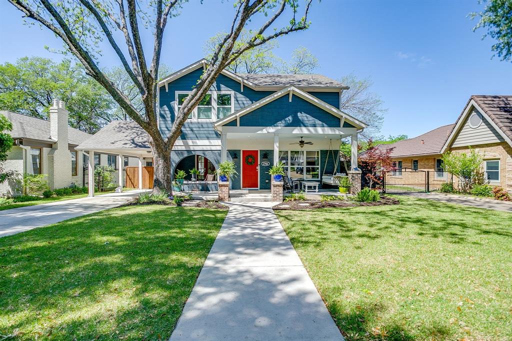 Price Improvement and Open House Saturday June 27, 2 to 4 PM! Tucked into one of Fort Worth's most established and sought-after neighborhoods, this home is walkable to TCU and was taken down to the studs and rebuilt in 2020, delivering the character of University Park with the comfort of brand-new construction. Tree lined streets, sidewalks, and timeless curb appeal set the scene, with two covered front porches and a porte-cochère welcoming you home. Inside, 5 bedrooms and 3.5 baths flow across multiple living and dining areas, with natural light carrying you from room to room. This home offers a rare dual-primary layout, with one suite up, one down, giving you true flexibility for multigenerational living, guests, or simply choosing how you want to live day to day. Upstairs, the primary suite is a private retreat with a spa-like en suite, dual vanity, oversized walk-in shower, soaking tub and a generous walk-in closet with direct laundry access. Downstairs, the second primary suite is equally beautiful, with its own en suite bath, offering single-story comfort for guests, parents, or anyone who'd rather skip the stairs. The kitchen is the heart of it all- gas range, built-in refrigerator, stainless appliances, ample storage, a dedicated coffee nook, and a built-in banquette. And don't miss the secret door you'll have to see it to believe it! A well-designed mudroom serves as the home's command center, and thoughtful spaces throughout invite you to curl up with a book. Outside, the fully fenced backyard is low-maintenance by design allowing for more time enjoying it, less time mowing it. The detached, climate-controlled 2-car garage also makes a great home gym or studio. Hop on the nearby trails, or spend a Saturday morning at the Fort Worth Zoo just minutes away. Zoned to highly coveted Lily B Clayton Elementary!