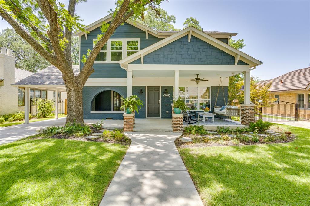 Price Improvement and Open House Saturday June 27, 2 to 4 PM! Tucked into one of Fort Worth's most established and sought-after neighborhoods, this home is walkable to TCU and was taken down to the studs and rebuilt in 2020, delivering the character of University Park with the comfort of brand-new construction. Tree lined streets, sidewalks, and timeless curb appeal set the scene, with two covered front porches and a porte-cochère welcoming you home. Inside, 5 bedrooms and 3.5 baths flow across multiple living and dining areas, with natural light carrying you from room to room. This home offers a rare dual-primary layout, with one suite up, one down, giving you true flexibility for multigenerational living, guests, or simply choosing how you want to live day to day. Upstairs, the primary suite is a private retreat with a spa-like en suite, dual vanity, oversized walk-in shower, soaking tub and a generous walk-in closet with direct laundry access. Downstairs, the second primary suite is equally beautiful, with its own en suite bath, offering single-story comfort for guests, parents, or anyone who'd rather skip the stairs. The kitchen is the heart of it all- gas range, built-in refrigerator, stainless appliances, ample storage, a dedicated coffee nook, and a built-in banquette. And don't miss the secret door you'll have to see it to believe it! A well-designed mudroom serves as the home's command center, and thoughtful spaces throughout invite you to curl up with a book. Outside, the fully fenced backyard is low-maintenance by design allowing for more time enjoying it, less time mowing it. The detached, climate-controlled 2-car garage also makes a great home gym or studio. Hop on the nearby trails, or spend a Saturday morning at the Fort Worth Zoo just minutes away. Zoned to highly coveted Lily B Clayton Elementary!