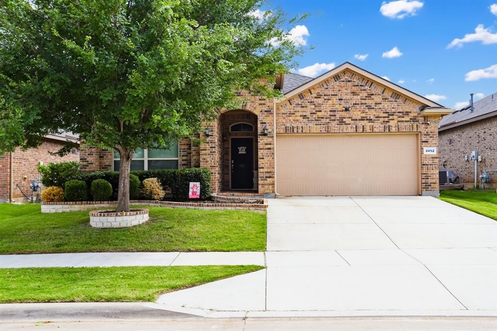 Welcome to this beautiful single-story residence nestled within the sought-after Oak Creek Trails community in North Fort Worth. Located close to 114 and I-35W providing easy access to Texas Motor Speedway, Champion Circle Golf Course, Buc-ee's and the Tanger Outlet Mall. This single story home was completed in 2018 and has been beautifully maintained.  Flooring and paint have been updated in last 3 years. The roof is also less than a year old!  The home has an open-concept layout ideal for entertaining. The living room has a stunning gas fireplace, creating a warm yet impressive gathering space. The kitchen is spacious offering an island and extra counter space perfect for hosting with warm tone cabinetry and granite counter tops. The thoughtfully designed floor plan offers a private retreat with a split primary suite, three additional bedrooms, and a convenient mud bench as you walk in from the garage. Outdoors, the covered patio and extended concrete invites you to unwind or entertain, extending your living space outside.  Residents of Oak Creek Trails enjoy access to exceptional community amenities, including a pool, playground, scenic walking trails, and a picturesque golf course—all within the highly regarded Northwest ISD.  This house is in the perfect location for shopping, dining, entertainment, and commuting to work.