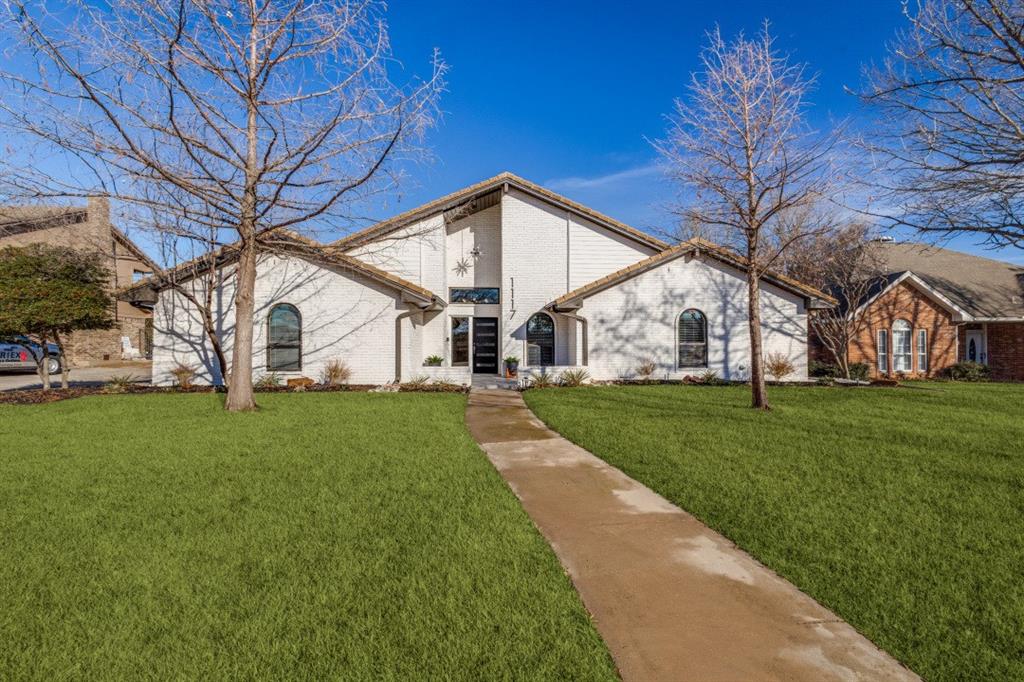 Recently completely remodeled home has landed on the market! Open floor plan includes 4 or 5 bedrooms with 4 baths. 5th bedroom is a large flex room that can be an office, dance studio. or workout center. Separating the 2 living areas is a dramatic see through electric fireplace.  All bedrooms are on Level 1 with a Bonus or Game Room upstairs along with a half bath and balcony. The home is completely move in ready with a bar area off of the Family Room for entertaining. The back yard provides a covered patio and a dedicated parking pad for a golf cart just located inside the fenced yard. An oversized garage offers an abundance of storage. Trophy Club Country Club offers 36 holes of golf with a golf membership.  A Social Membership is available also. There is a community pool, tennis courts, pickleball courts, dog park and disc golf course.  Trophy Club maintains a 1200 acre park along Lake Grapevine with a small boat ramp. Trophy Club is in the award-winning Northwest ISD.