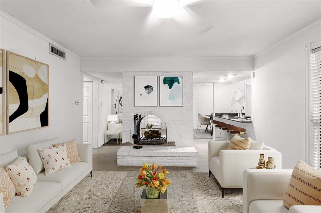 Tucked into a tree-shaded community in the heart of East Dallas, this updated condo offers an unbeatable blend of space, style, and location. Inside, you’ll find a flexible open layout with polished concrete floors, a striking double-sided painted brick fireplace, updated kitchen and baths, generous storage, and spacious bedrooms including a large walk-in closet. The kitchen features sleek black countertops, stainless appliances, and bold cabinet accents, while the private patio adds a quiet outdoor retreat. Community amenities include a pool, landscaped courtyard spaces, bike storage, and a welcoming neighborhood feel.

What truly sets this home apart is the location. Just minutes from Lower Greenville, Knox-Henderson, Mockingbird Station, SMU, Central Market, and NorthPark, you’re surrounded by some of Dallas’ best dining, shopping, nightlife, and everyday convenience. With quick access to US-75 and nearby DART rail, commuting to Downtown, Uptown, and major employment hubs is easy. Urban convenience, neighborhood charm, and lock-and-leave living all come together here. Come check it out!