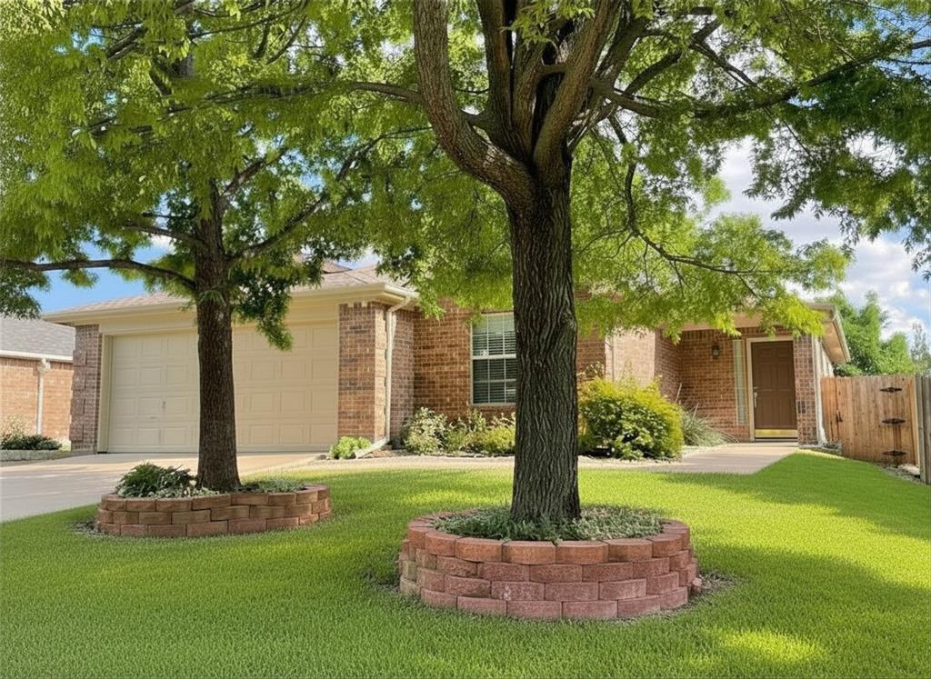 WELCOME TO 4904 MOUNTAIN RIDGE LANE! This 3 Bedroom, 2 Bath One Story Home is conveniently situated in sought after North McKinney with easy access to Highway 75 and US-380, perfect for commuting to Frisco, Plano, and Dallas. Very close to Baylor Scott & White Medical Center, The Heart Hospital, Costco, Kroger, Starbucks, and various popular dining, retail, and shopping options. Features include: Open floor plan connecting living, dining, and kitchen areas. Engineered hardwood floors throughout most of the home and 2-inch blinds. Living room features a classic brick woodburning fireplace with raised hearth and overlooks a beautifully landscaped private backyard shaded by mature trees and ideal for quiet relaxed evenings or for entertaining guests. The spacious primary suite includes 2 walk-in closets, ensuite bath with garden tub, and separate shower. Updates include: Granite countertops in the kitchen, Stainless steel refrigerator (included), new fence, landscaping, and a digital irrigation system, roof replaced in 2024, gutter guards, and 2-inch blinds. Additional Highlights: No HOA, Top-rated McKinney ISD schools. Don't miss this exceptionally well-kept and beautiful home that is move-in ready! Make an appointment to view it today!
