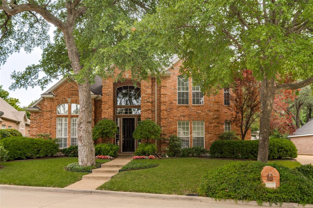 Welcome to the tree-lined neighborhood of Creek Crossing and this well-maintained home in the Eldorado community of McKinney. A grand entry with a dual staircase opens to the living and dining areas and flows into the family room, kitchen, and breakfast nook. Architectural details throughout add warmth and character to the spacious rooms. The family room features a wet bar and a full masonry fireplace that accommodates either wood or gas logs and is ideal for gatherings or entertaining friends.  The chef-inspired island kitchen features custom cabinetry, granite countertops, and an expansive breakfast bar designed for effortless gatherings. Adjacent, the dining area showcases a built-in hutch and opens to a beautifully landscaped backyard retreat. The perfect place for morning coffee is on the patio, then spend your evenings enjoying the tranquil water feature on the beautiful flagstone outdoor living area. The private primary suite is a private sanctuary with direct access to the beautifully landscaped backyard. The spa-like ensuite offers dual vanities, a jetted tub, a separate shower, and a generous walk-in closet. Upstairs, a flexible bonus room provides the perfect space for a game room, media lounge, play area, or study. Secondary bedrooms are thoughtfully appointed with ceiling fans and private ensuite baths. Creek Crossing is convenient to the Eldorado CC, Valley Creek Elementary and the parks, trails in McKinney. Just minutes from Downtown Historic McKinney as well as shopping and entertainment throughout McKinney. Easy access to US 75 and Sam Rayburn Tollway for commuting and enjoying all the Dallas area has to offer. 
 The driveway, front walkway and adjacent back patio replaced in 2023.