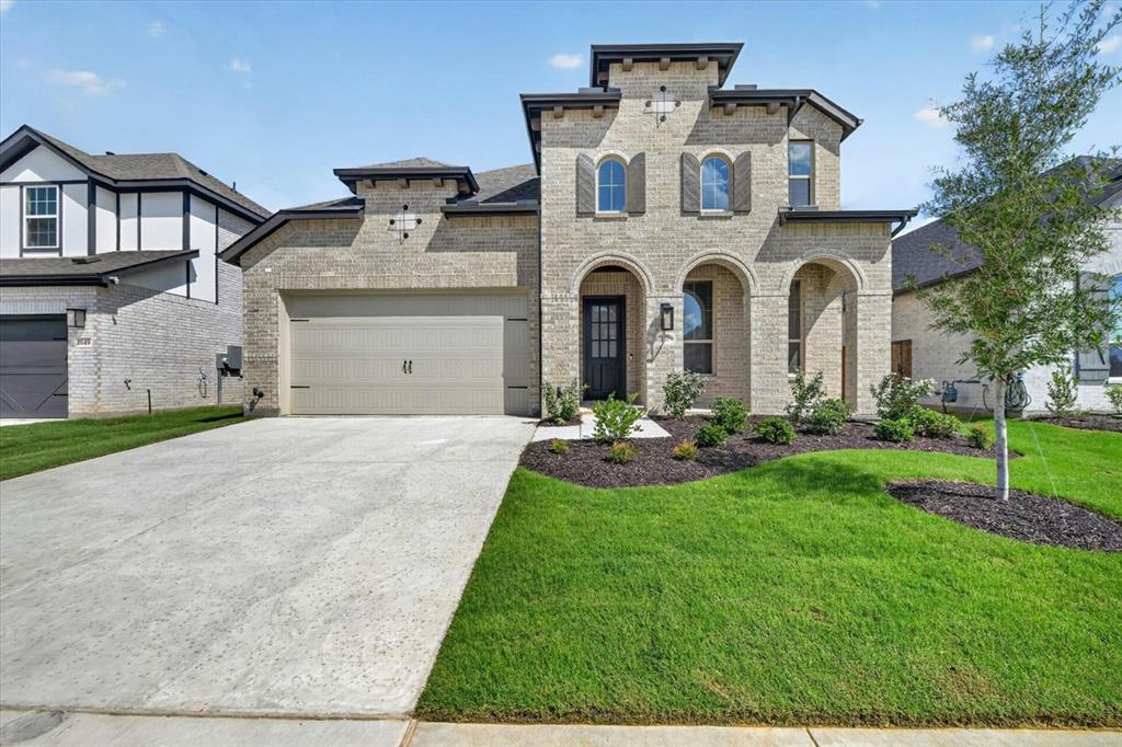 No neighbors behind! Looking for privacy in a master planned neighborhood? This is the one. Many upgrades included on this beautiful, new Highland Home which is built just down the street from a grassy park and playground and is situated close to both of Wildflower Ranch's resort style water features. Kitchen features double ovens, farmsink, and veined, quartz countertops with a phone charging port. Beautiful built in hutch in dining room. Prewired media room and built in sound system speakers at outdoor living. Upgraded, matte black plumbing and lighting fixtures, ledgestone fireplace in family room and upgraded flooring, carpeting and tile. Run wild in Wildflower Ranch. Enjoy miles of trails. Float down the lazy river, sunbathe on the tanning decks, take your best friend to the dog park and end the day with a game of pickleball.