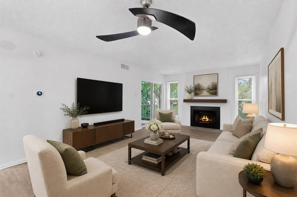 Sometimes the smartest real estate move isn't the biggest — it's the right one at the right price. This updated 1-bed, 1-bath condo in Tealwood-On-The-Creek is truly a double win for either an owner occupant or an investor adding to your portfolio generating rental income from the moment you close. Second-floor creek and tree views — it's a home owner occupants and  renters actually want to live in.

The interior has been thoughtfully updated where it counts.  Brand new HVAC system (2021) with a smart thermostat delivers energy-efficient climate control year-round. New vinyl windows and sliding doors keep the outside world quiet and the utility bills manageable. A new breaker panel and updated lighting, fans, and fixtures mean you're walking into peace of mind, not deferred maintenance. Wood-look laminate flooring flows through the open living area, anchored by a wood-burning fireplace — the kind of cozy touch that turns a compact unit into a condo into a home. The fully equipped kitchen opens to a breakfast nook, and in-unit washer. dryer connections make this unit more livable — and more rentable — than most condos at this price point in Dallas.

The location is a genuine asset. The SoPac Trail is a short walk from the front gate — one of Dallas's most walkable corridors. I-75 is minutes away, connecting residents to Downtown Dallas, the Medical District, and beyond. Whole Foods, top-tier restaurants, and everyday retail are all close-in. The Royal Oaks Country Club is a short drive. Dallas has invested in this corridor — assessed values up 15% in 2024 and 14% in 2025.

HOA at $264 per month covers grounds maintenance, managed by Tealwood On The Creek. Community pool — a meaningful amenity for those HOT  Texas summers. Covered carport. Annual taxes approximately $1,822. Zoned to Dallas ISD: Rogers Elementary, Benjamin Franklin Middle School, and Hillcrest High School  Style and profile just in time for summer. Take action now and don't let this one get away.