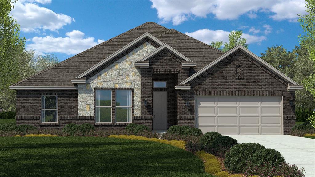 Welcome to D.R. Horton’s fabulous new community of Lakeview Pointe located in the desirable city of Grand Prairie, located within Midlothian ISD! The beautifully designed single-story Blanco floorplan Elevation G, with an estimated Summer completion, offers 4 bedrooms, 2 bathrooms, and a spacious 2-car garage. This open-concept layout features a bright and airy family room that flows seamlessly into the dining area and large chef’s kitchen, perfect for both everyday living and entertaining. The kitchen is thoughtfully designed with 42-inch upper cabinets with crown molding, quartz countertops, stainless steel appliances, a ceramic tile backsplash, an electric range, and a walk-in corner pantry. The private primary suite is tucked away at the rear of the home and features a generous walk-in closet and a well-appointed en-suite bath with dual sinks, a large walk-in shower, and a separate soaking tub. Secondary bedrooms are well-sized and thoughtfully positioned for privacy and flexibility, ideal for guests, family, or a home office. Additional highlights include RevWood flooring in high-traffic areas, a dedicated laundry room, mud room, built-in desk area, and a covered patio for outdoor enjoyment. Exterior features include a landscape package with a full sprinkler system and a fully fenced backyard. The community will also feature a future park and playground, adding to the neighborhood’s charm and livability. With only one thoughtfully designed phase, Lakeview Pointe offers the perfect balance of tranquility and convenience in a growing, family-friendly area.