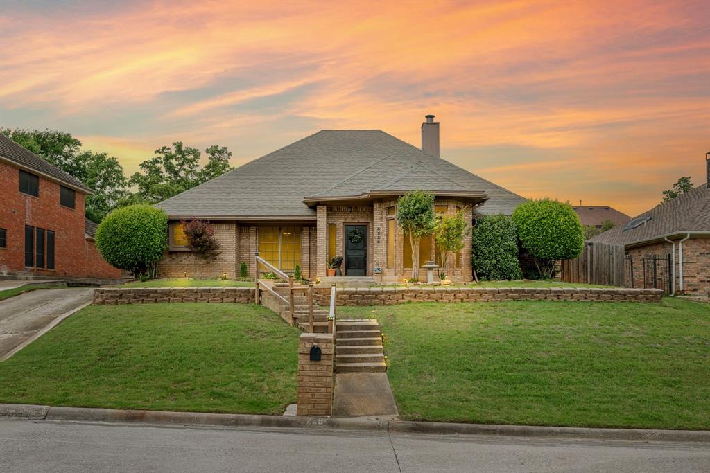 Over $130,000 in upgrades—including a new roof, new gutters, new plumbing, and fresh interior paint—make this beautifully updated 3-bedroom, 2.5-bath home truly move-in ready. Timeless charm meets modern comfort in this spacious residence, perfectly situated in a quiet, welcoming neighborhood. Inside, you’ll find two generous living areas and two dining areas, ideal for both everyday living and entertaining. The main living room features a cozy fireplace with built-in shelving, while the secondary living room offers a wet bar and stunning views of the backyard—perfect for hosting or relaxing in style. Exposed brick accents and thoughtfully curated finishes add warmth and character throughout the home, complemented by abundant natural light filtering through classic plantation shutters. The kitchen is both functional and elegant, featuring white cabinetry, granite countertops, a new double oven and microwave, and convenient access to two separate dining areas, offering flexibility for casual meals or formal gatherings. The primary suite is a true retreat, complete with direct access to the patio. The spacious en-suite bath boasts two walk-in closets, dual vanities, a walk-in shower, and a soaking tub. Two additional bedrooms complete the interior layout. Enjoy the split living floorplan where two spacious bedrooms complete the space. The secondary bathroom features granite counters and shelving! Step outside to your private backyard oasis, where a sparkling, recently replastered pool is-perfect for summer entertaining or peaceful weekend lounging. Additional upgrades include a new electrical panel, new garage door, updated thermostat, and a new HVAC air handler. With its seamless indoor-outdoor living, stylish updates, and fantastic location, this home truly has it all. Don’t miss the opportunity to make it yours! Property being sold As-Is.