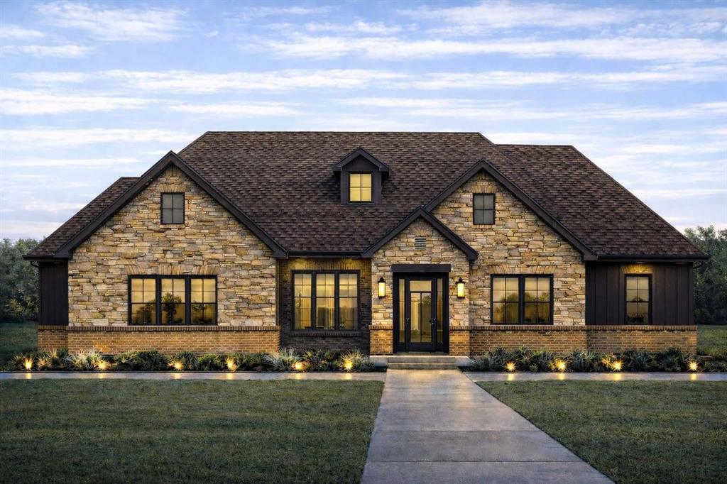 Listing photos include conceptual renderings intended to illustrate the proposed design. Exterior color selections may change and may not reflect the final completed home. Stunning new construction home located on a full acre in a private, gated subdivision in Springtown, Texas. This thoughtfully designed 2,754 sqft residence offers 4+ bedrooms and 3 full bathrooms with an open-concept layout ideal for modern living. The spacious living area features a beautiful fireplace and flows seamlessly into the kitchen and dining spaces, perfect for entertaining. A 3-car garage provides ample storage and functionality. Enjoy the privacy and space of country-style living while still being conveniently located near town.