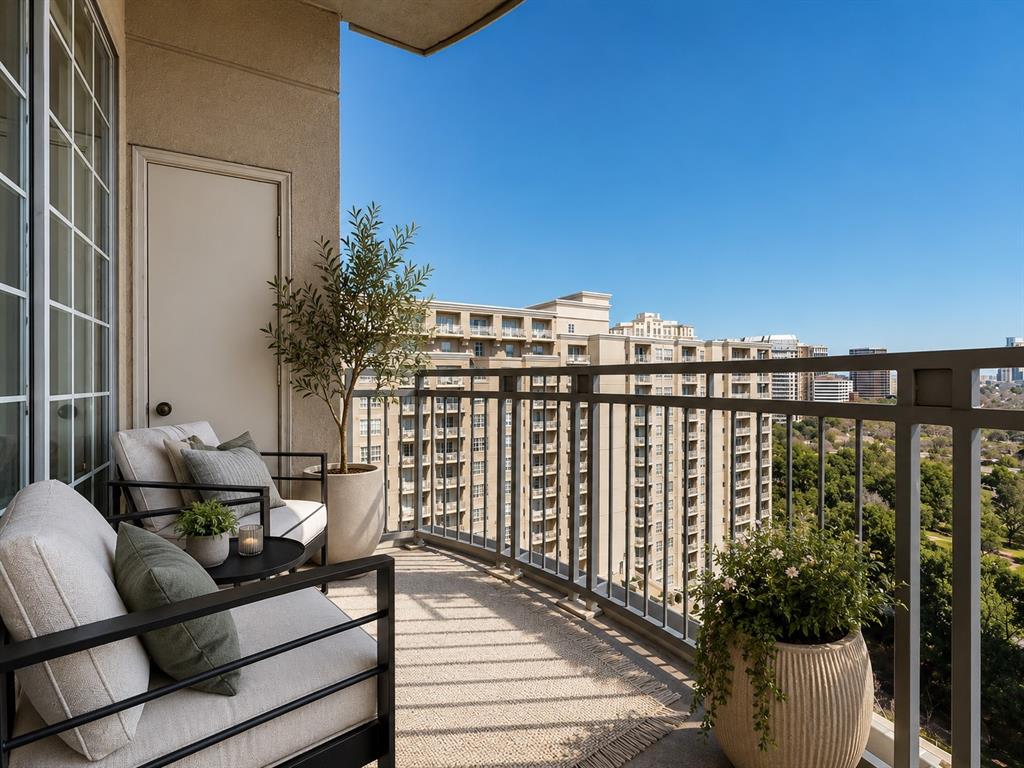 Welcome to a highly coveted Corner Unit at The Renaissance on Turtle Creek — one of the building’s larger floorplans and beautifully positioned to capture views of Turtle Creek Park, the pool deck, and the Downtown Dallas skyline.

Extensively remodeled, this home features fresh paint, decorative lighting, Bosch stainless steel appliances, and luxury vinyl flooring throughout. The kitchen showcases granite countertops and a custom dry bar — perfect for entertaining.

Wake up to Downtown skyline views from the spacious primary suite, complete with a large walk-in closet featuring a custom organization system. The primary bath offers designer updates and separate vanities. The guest suite includes its own walk-in closet and walk-in shower, plus a built-in Murphy bed for flexible use.

Enjoy indoor-outdoor living on the generous private balcony. Refrigerator, Electrolux washer, and dryer convey, making this an effortless lock-and-leave lifestyle.

Resort-style amenities include two pools, 24-hour concierge with valet, fitness centers, business centers, and guest suites. Unmatched access to Katy Trail, West Village, Uptown, Downtown, Oak Lawn, and the Arts District completes the experience.