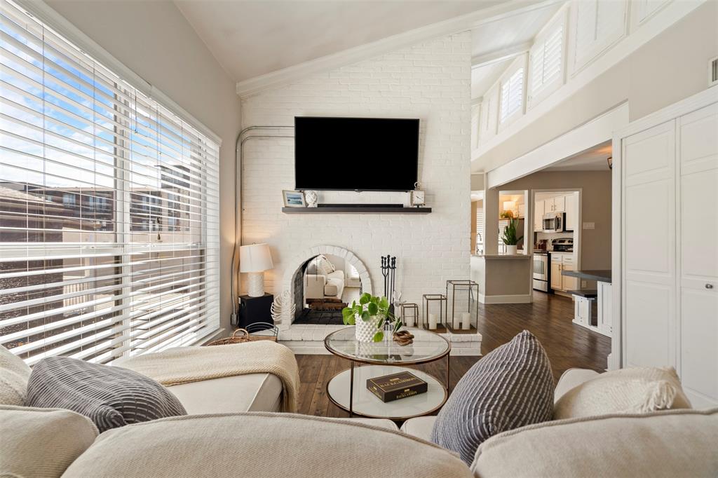 **Urban Living at Its Finest** LOW, LOW LIST PRICE!!  Welcome to Unit 225, a second-floor retreat offering sophisticated design, unparalleled amenities, and a premier location in the heart of the city. Overlooking the resort-style pool, this light-filled residence features expansive living areas, soaring vaulted ceilings, and transom windows that bathe the space in natural light from front to back. Plantation shutters add timeless elegance, while a stunning see-through fireplace creates a seamless flow between the two inviting living spaces.  The open-concept design extends to the dining area and kitchen, where sleek cabinetry, SS appliances, and ample counter space make entertaining effortless. Step onto the private balcony off the second living area and enjoy your morning coffee while taking in the peaceful surroundings.  The luxurious primary suite is a true sanctuary, boasting a spacious master closet and French doors that lead to a private balcony shared with the guest bedroom offering its own balcony access and a closet spanning an entire wall for ample storage.  Unmatched convenience awaits with gated entry, two reserved parking spaces directly by the stairway entrance to Unit 225, and easy access to the on-site fitness center. Outside, the resort-style pool area is an oasis, featuring a stunning waterfall, relaxing spa, outdoor grilling station, lounging chairs, and a shaded cabana—perfect for enjoying warm Texas days from April through October.  Nestled in a prime location, this home provides quick access to SMU, Knox Henderson, Uptown, North Park Mall, all Greenville areas, and the scenic University Trail, which seamlessly connects to Katy Trail and White Rock Lake with easy 10 to 15 minute jog or bike ride. Experience luxury, comfort, and city living at its best—schedule your private showing today!  Be sure to enter at the huge Iron and Glass Doorway and wind through to the back South East Corner. Attached Photos Taken in April 2025.