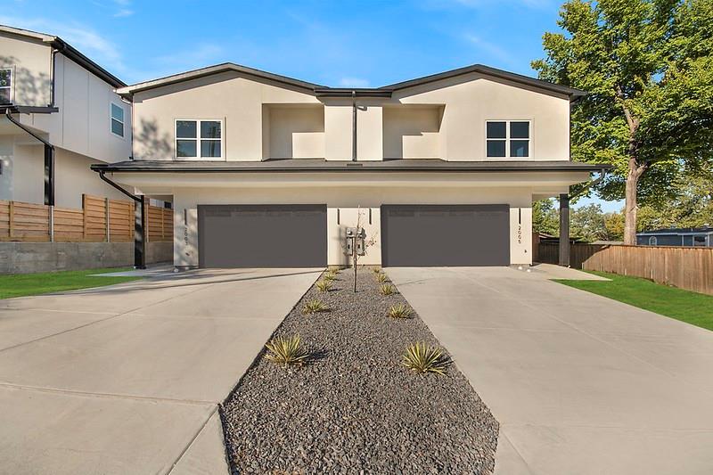 Welcome to this stunning new construction home located at the end of a quiet, private no-through street in the rapidly growing Trinity Groves neighborhood. This modern residence features 4 bedrooms, 5 bathrooms, and a functional open-concept layout designed for comfort and style.
The first floor offers a bright living area with a tiled fireplace, tall ceilings, and large windows. A flex bedroom downstairs serves perfectly as a guest suite or private office. The kitchen and dining spaces are ideal for both everyday living and entertaining. Along with a half bedroom downstairs for added convenience. 
Upstairs, you'll find three spacious bedrooms, each with its own en-suite bathroom. The primary suite boasts a large private terrace overlooking the backyard, a spa-like bathroom, and a walk-in closet. The upstairs laundry room includes built-in shelving and a folding table for convenience. A versatile upstairs landing creates an additional lounge, reading nook, or game area and includes a storage closet.
The backyard is oversized and pool-ready, with ample room for a 20x17 pool, outdoor kitchen, or lounge area — the perfect canvas to create your dream outdoor oasis.
Located just minutes from downtown Dallas, restaurants, and new development, this home offers modern design, convenience, and privacy in one of the city’s fastest-growing neighborhoods.

*Duplex can be sold together or individually as priced
