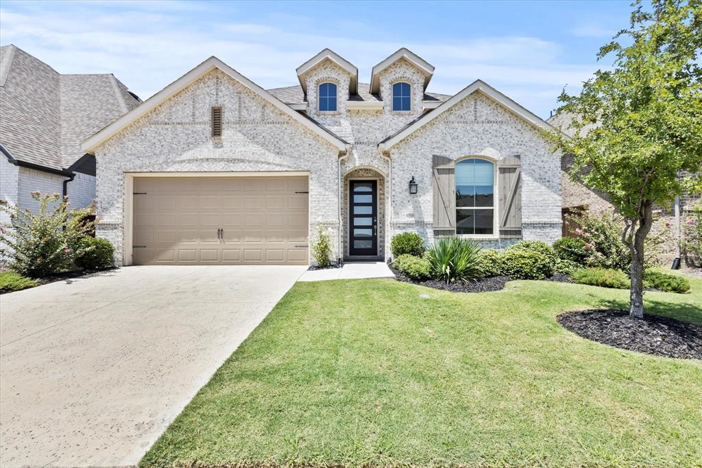 Wonderful Highland home at an amazing price! East facing 1 Story home with 4 bedrooms, 3 full baths, and study located in a beautiful master planned community! This  stylish house has 11' interior ceilings, NEW INTERIOR PAINT, NEW CARPET, NEW EPOXY GARAGE FLOOR, and is VERY CLEAN making it move in ready! Open concept Family Room, Dining Room, and Kitchen is very spacious giving versatility to furniture arrangement. This light and cheerful area of the home makes it ideal for gatherings or relaxing. The white surround tile on the fireplace blends nicely with the white kitchen cabinetry with black pulls and white countertops. The kitchen features a 5 burner gas cook top, pendant lighting over the island, and a large walk in pantry. The oversized Primary bedroom has a sitting area and ceiling fan. The Primary bath has dual sinks, garden tub, separate shower, linen closet, private water closet, and spa like tile flooring. Large closet is located off the Primary bath with an abundance of hanging rods. All three secondary bedrooms have walk in closets. One of the secondary bedrooms is more private making it perfect for a guest room. Two hall baths are conveniently located near the bedrooms. The large, private utility room has  a hanging rod and door. The Backyard has a covered patio and is landscaped. This property has many upgrades and Smart Home features, making it feel and look like a new home but more affordably priced! The Sandbrock Ranch community features an amenity center with an Olympic sized pool and splash pad, club house, fitness room, and playground. This scenic community also has a dog park, giant treehouse, and on site elementary school. The property is well positioned in the neighborhood away from busy roads. An incredible place to call home!
