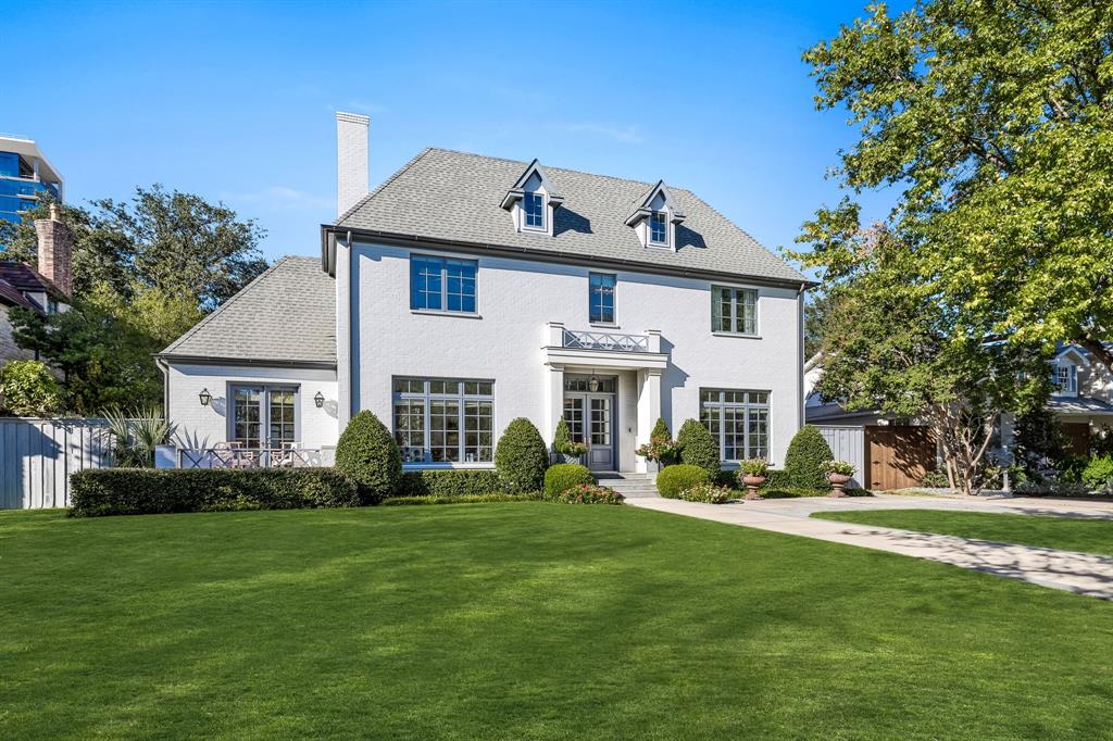 Experience sophisticated style in this exquisite University Park home, situated on an oversized 80x150 lot in a highly walkable neighborhood. With an ideal and open floor plan with expansive windows, natural light spreads throughout, creating a bright and airy atmosphere. The main level features an oversized primary suite with French doors leading to the back patio, two generous living areas, a formal dining room, an eat-in kitchen with a huge pantry, two home offices, breakfast room, wet bar, and two half baths. Upstairs, you’ll find three additional bedrooms, each with its own full bathroom, a spacious game room, media room, and built-in homework nook. The third floor offers a private retreat with a bedroom and full bathroom. Step outside to a backyard oasis featuring a sparkling pool, outdoor living area with a fireplace, turfed play area, and a built-in grill, perfect for entertaining or unwinding. Located in the coveted Hyer Elementary attendance zone, this home is just a short walk to shopping and dining in Preston Center.